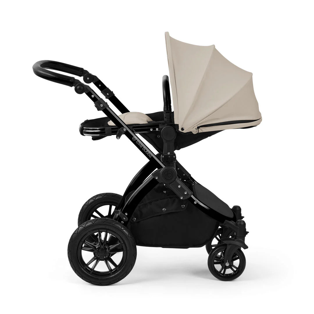 Ickle Bubba Stomp Luxe 12 Piece Travel System with i-Size Nimbus Car Seat & Spin ISOFIX Base - Black / Stone / Black - Image 8