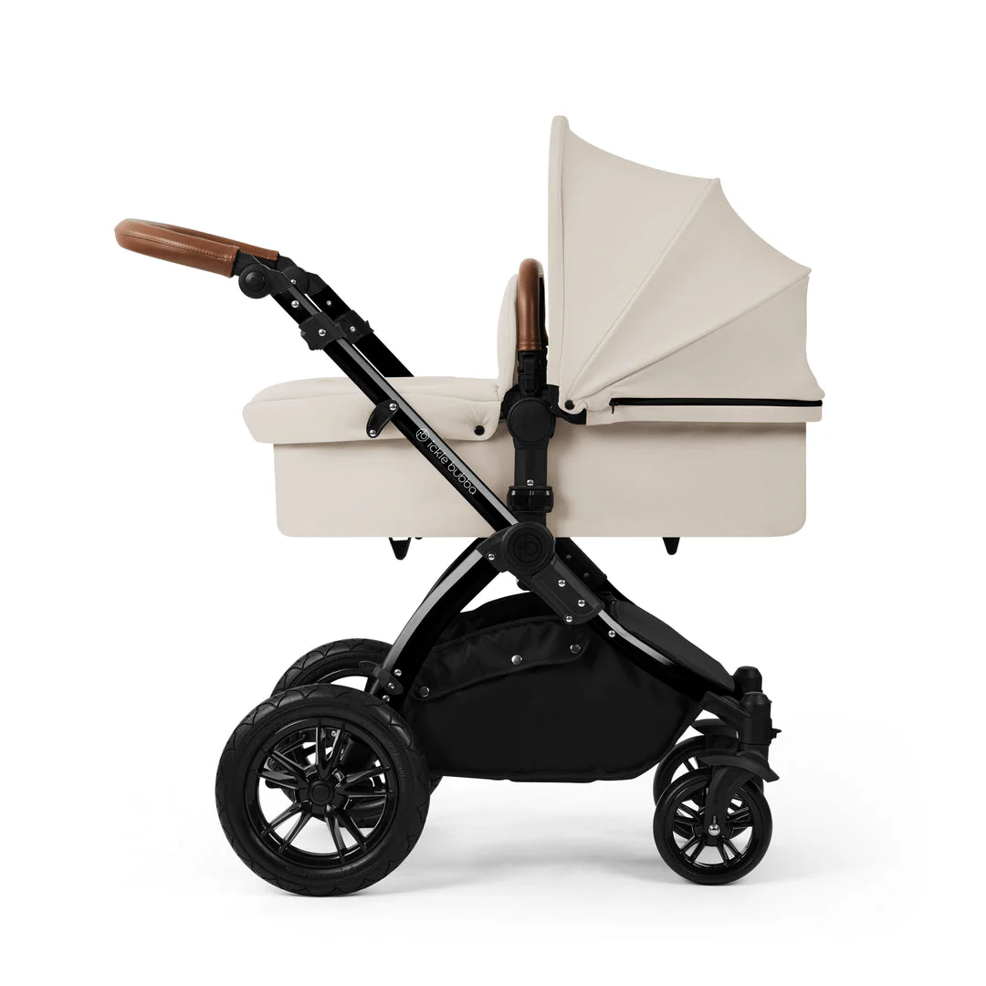 Ickle Bubba Stomp Luxe 12 Piece Travel System with i-Size Nimbus Car Seat & Spin ISOFIX Base - Black / Stone / Tan - Image 3