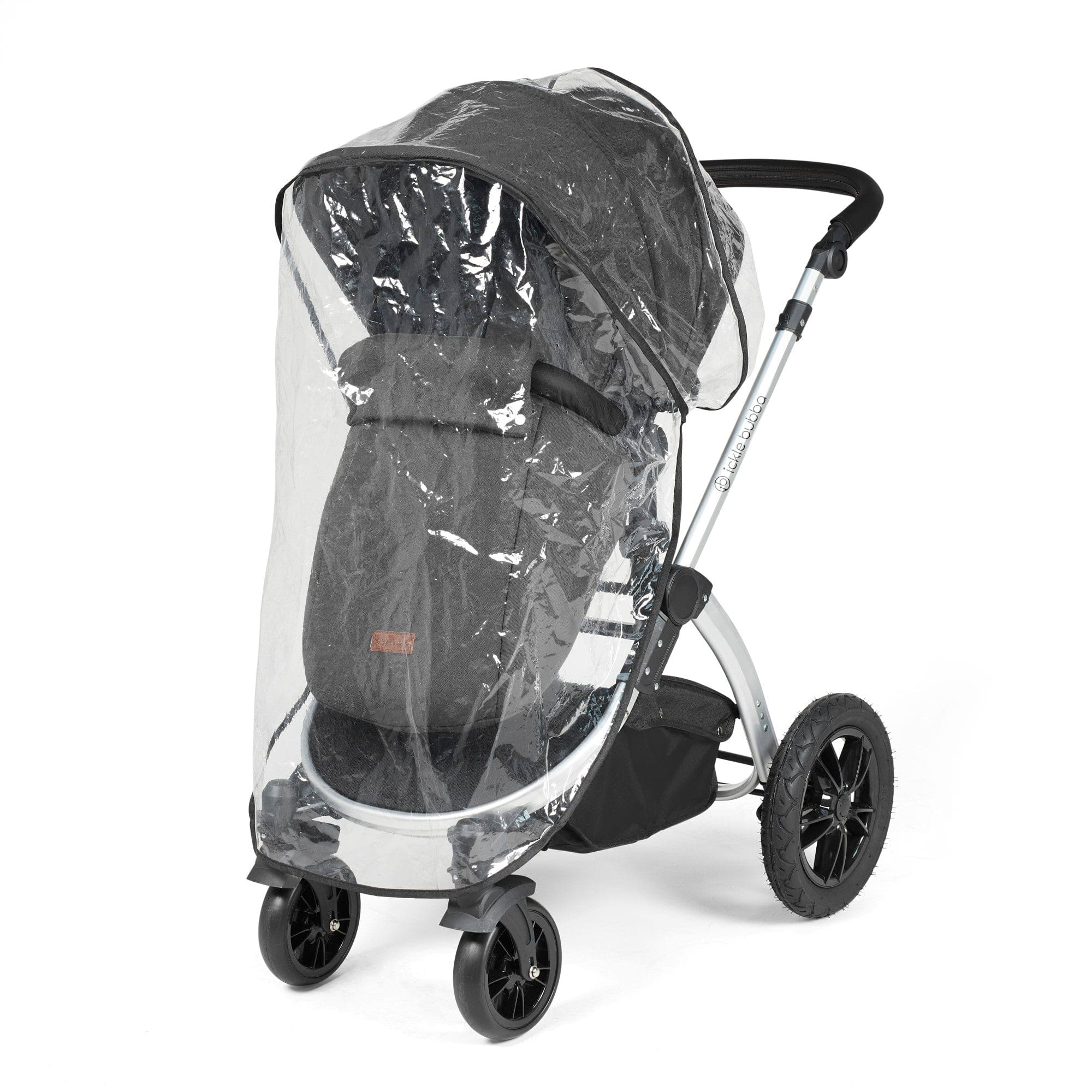 Ickle Bubba Stomp Luxe 12 Piece Travel System with i-Size Nimbus Car Seat & Spin ISOFIX Base - Silver / Charcoal Grey / Black - Image 15