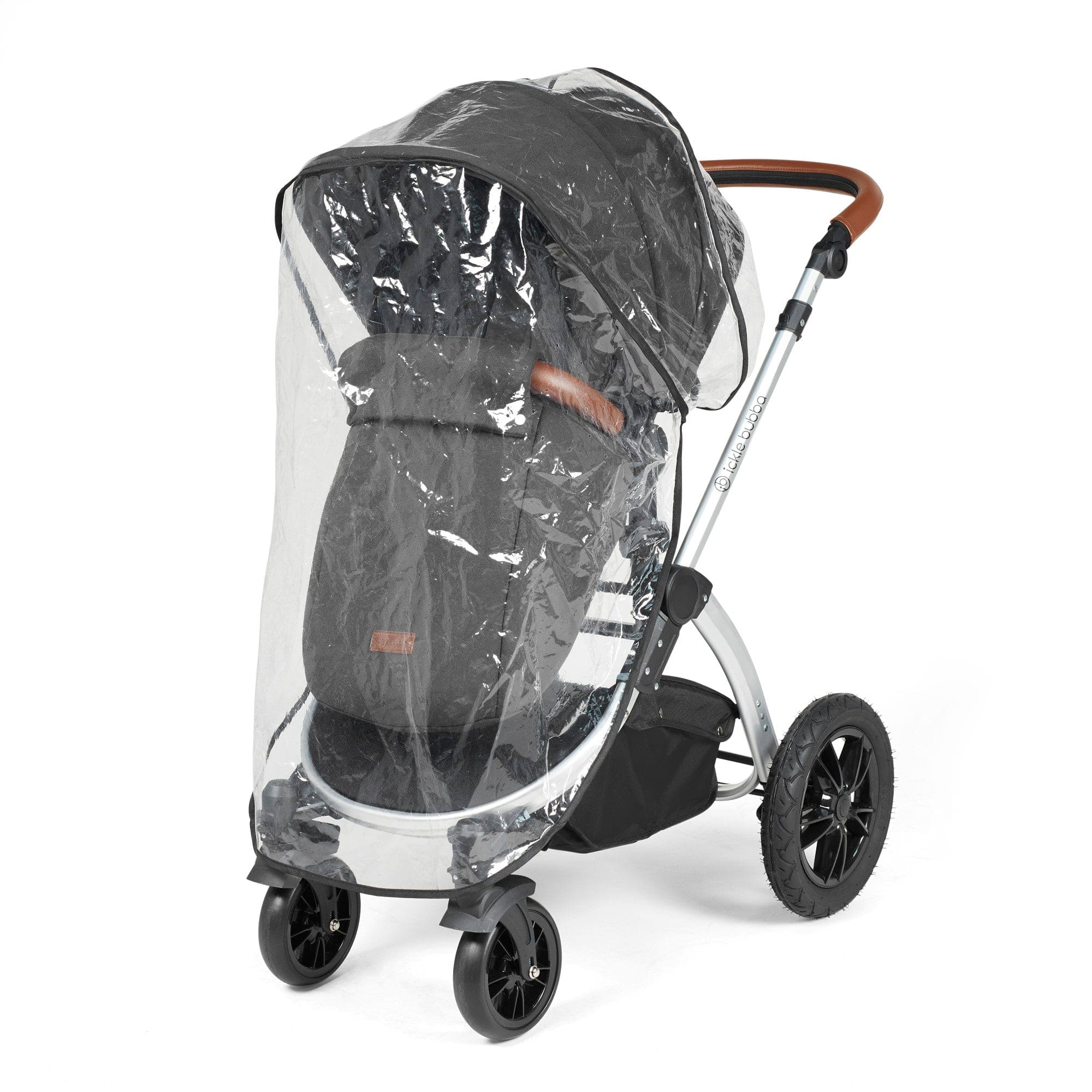 Ickle Bubba Stomp Luxe 12 Piece Travel System with i-Size Nimbus Car Seat & Spin ISOFIX Base - Silver / Charcoal Grey / Tan - Image 15
