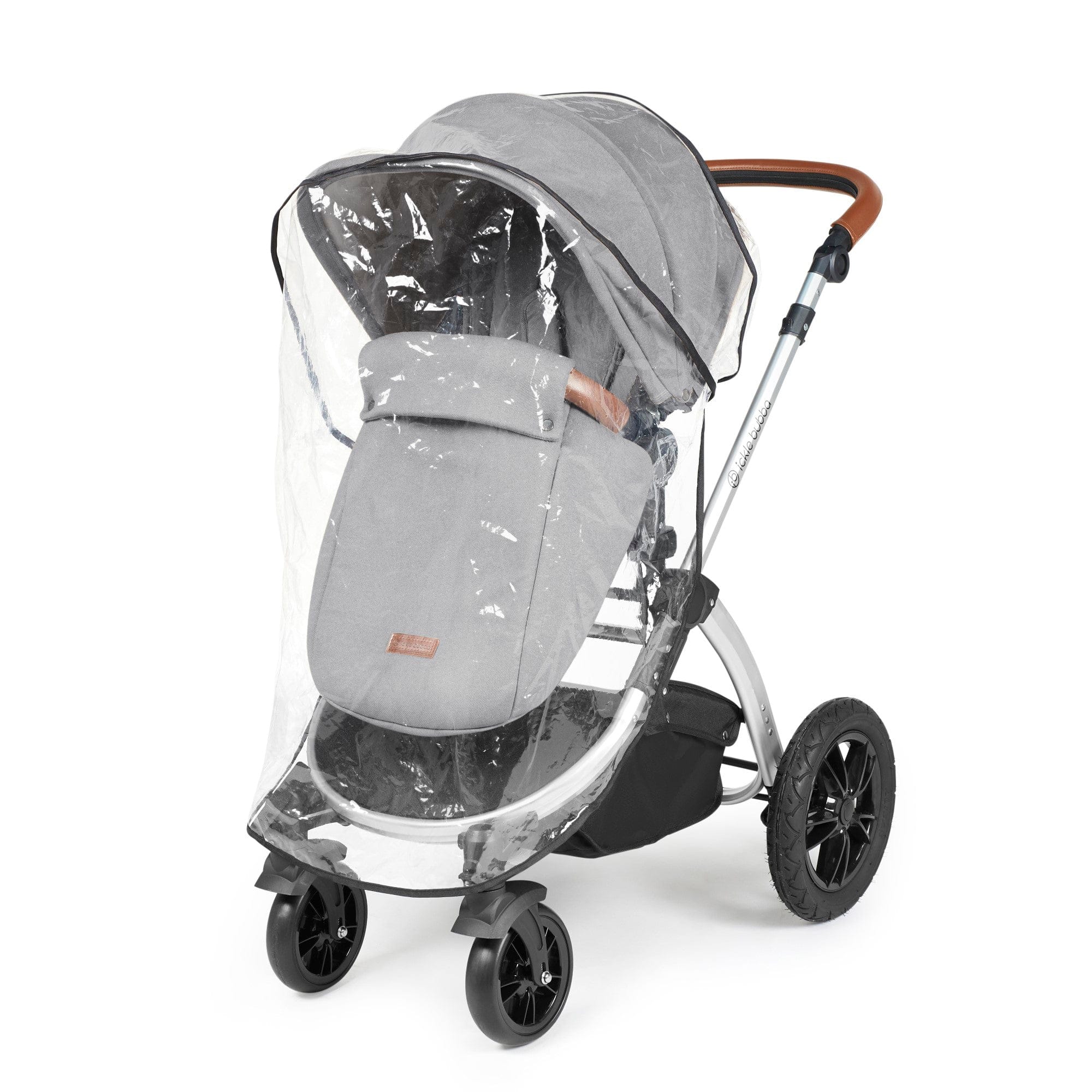 Ickle Bubba Stomp Luxe 12 Piece Travel System with i-Size Nimbus Car Seat & Spin ISOFIX Base - Silver / Pearl Grey / Tan - Image 15