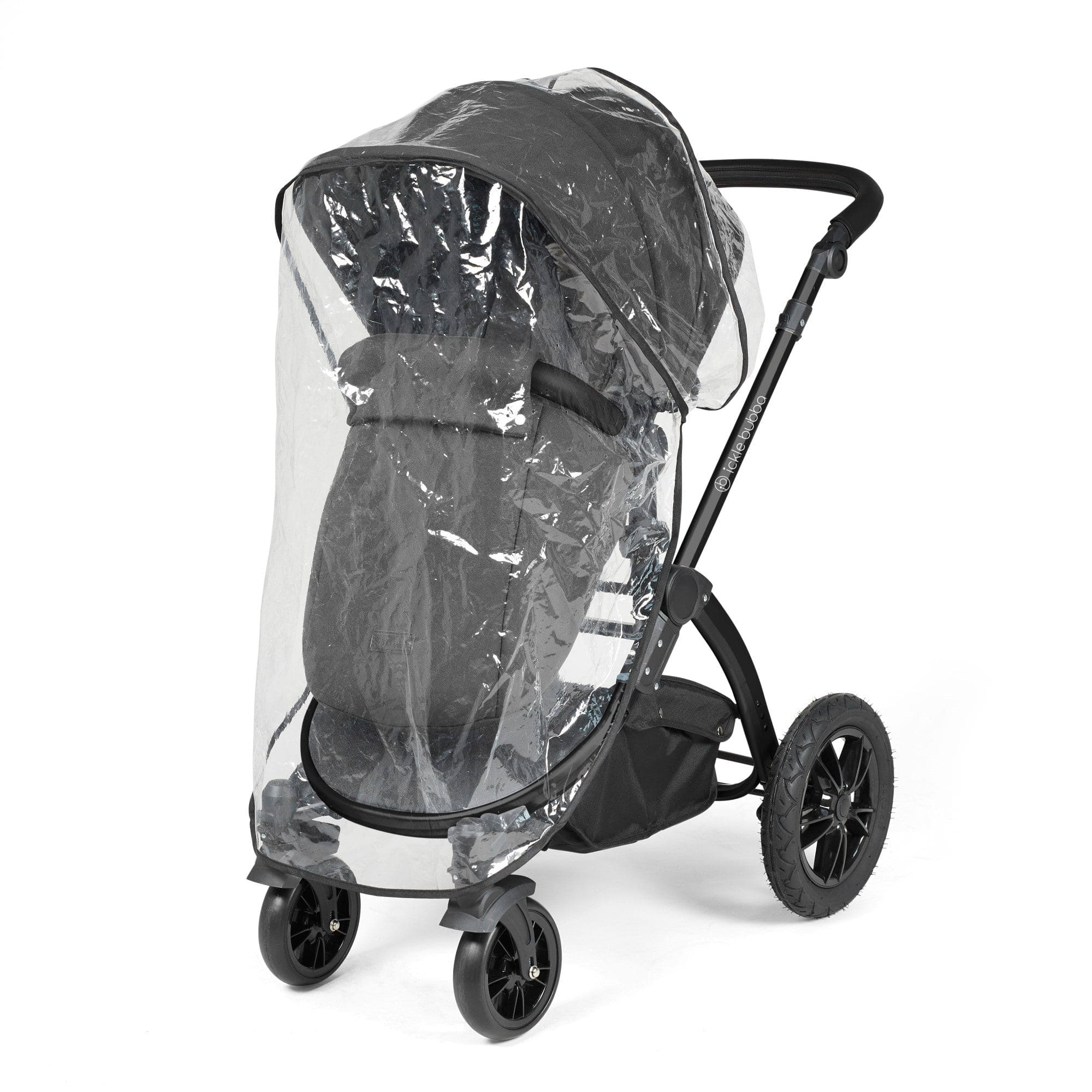 Ickle Bubba Stomp Luxe 9 Piece Pram - Black / Charcoal Grey / Black - Image 10
