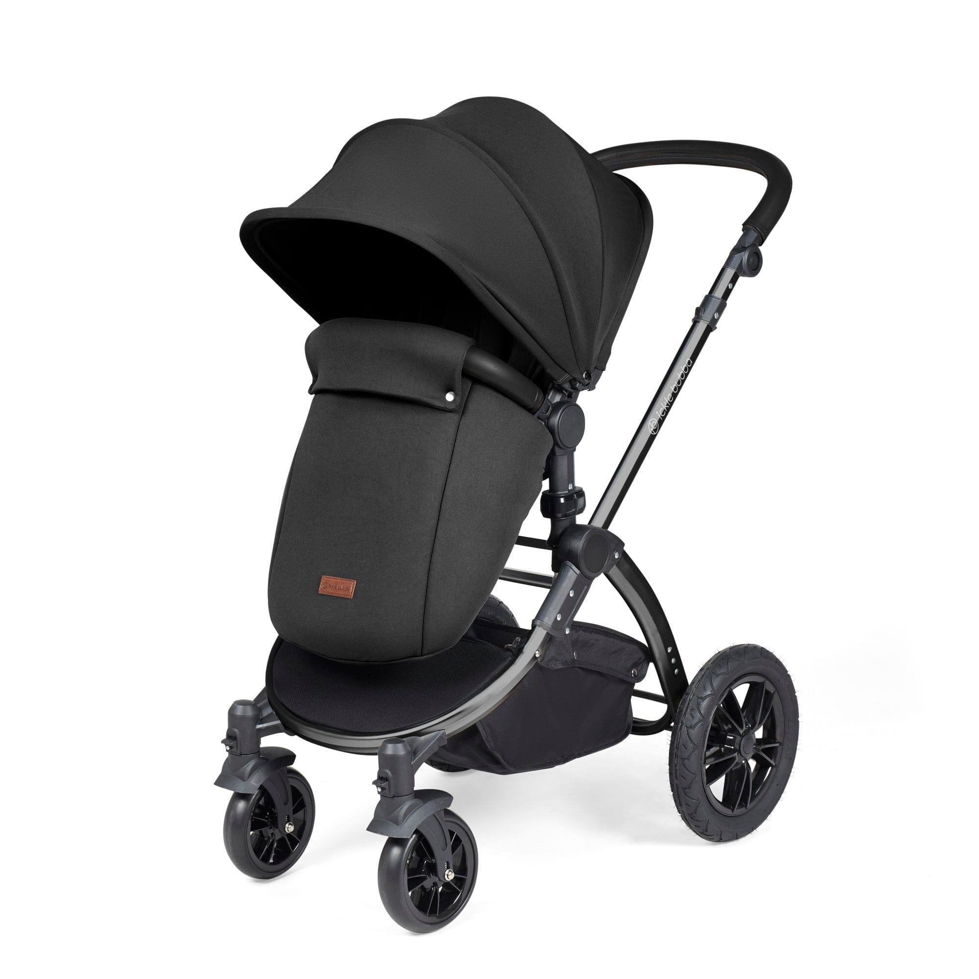 Ickle Bubba Stomp Luxe 9 Piece Pram - Black / Midnight / Black - Image 5
