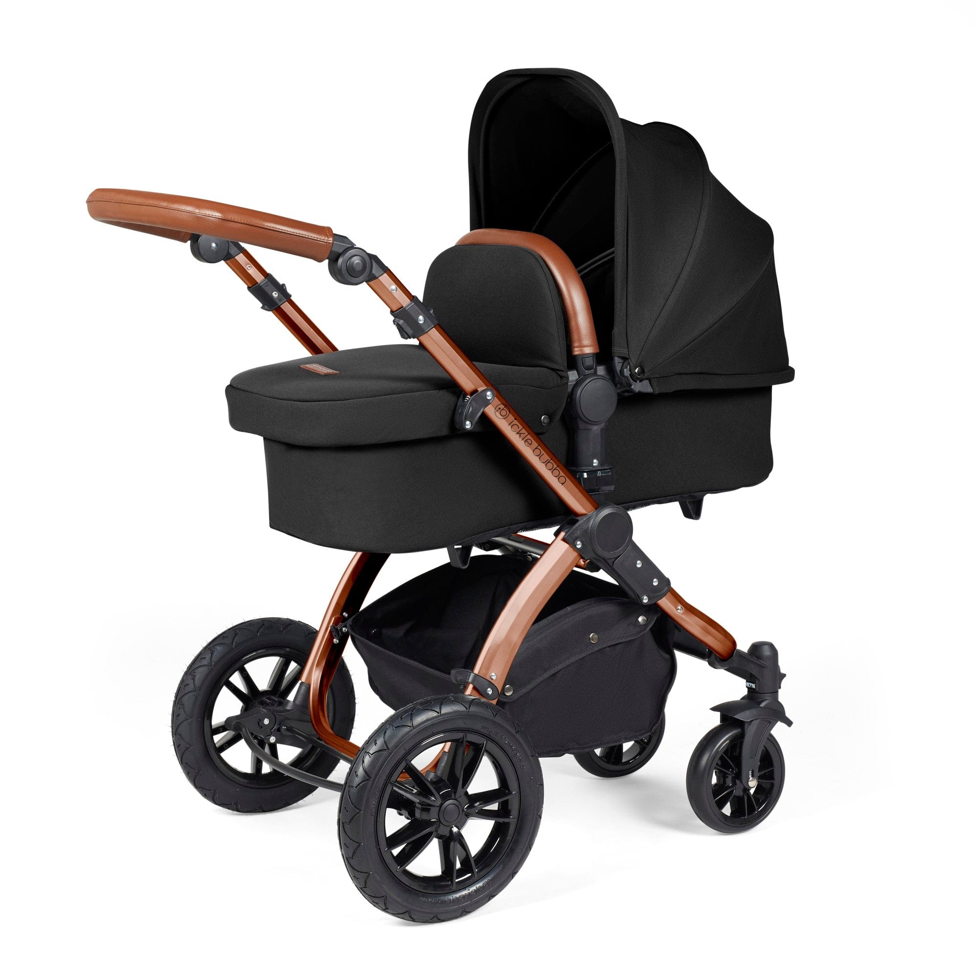 Ickle Bubba Stomp Luxe 9 Piece Pram - Bronze / Midnight / Tan - Image 2