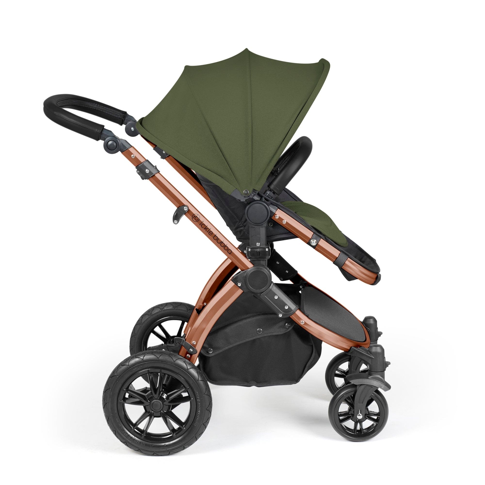 Ickle Bubba Stomp Luxe 9 Piece Pram - Bronze / Woodland / Black - Image 6