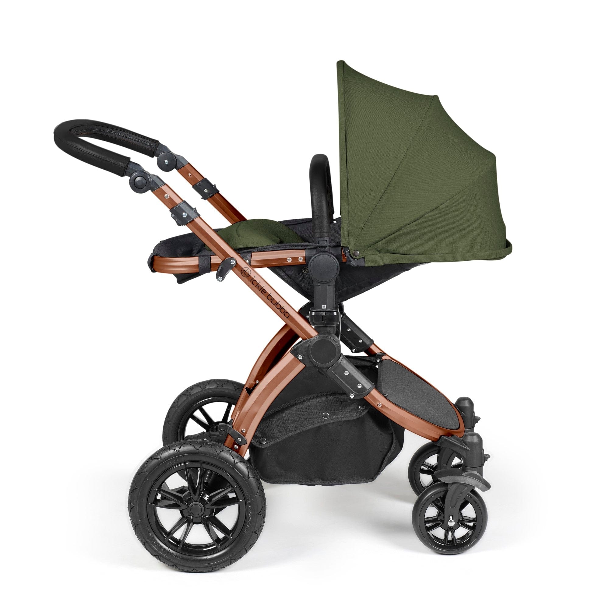 Ickle Bubba Stomp Luxe 9 Piece Pram - Bronze / Woodland / Black - Image 8
