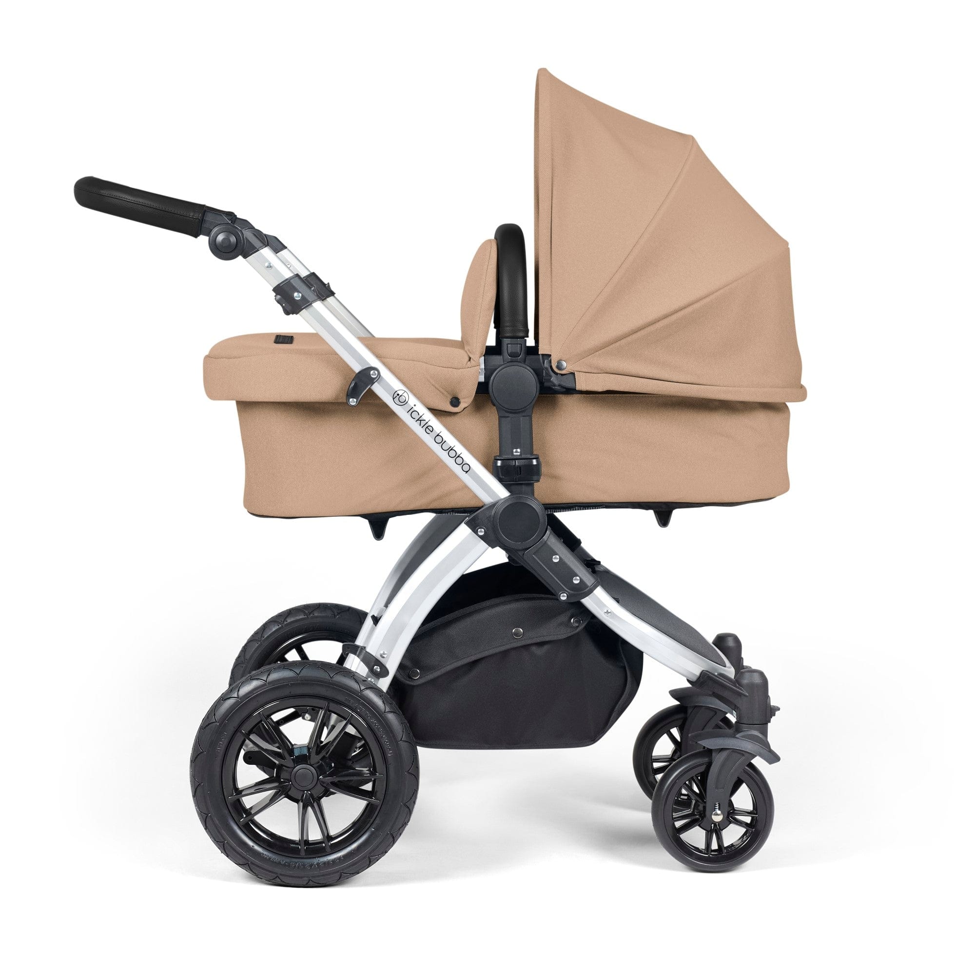 Ickle Bubba Stomp Luxe 9 Piece Pram - Silver / Desert / Black - Image 3