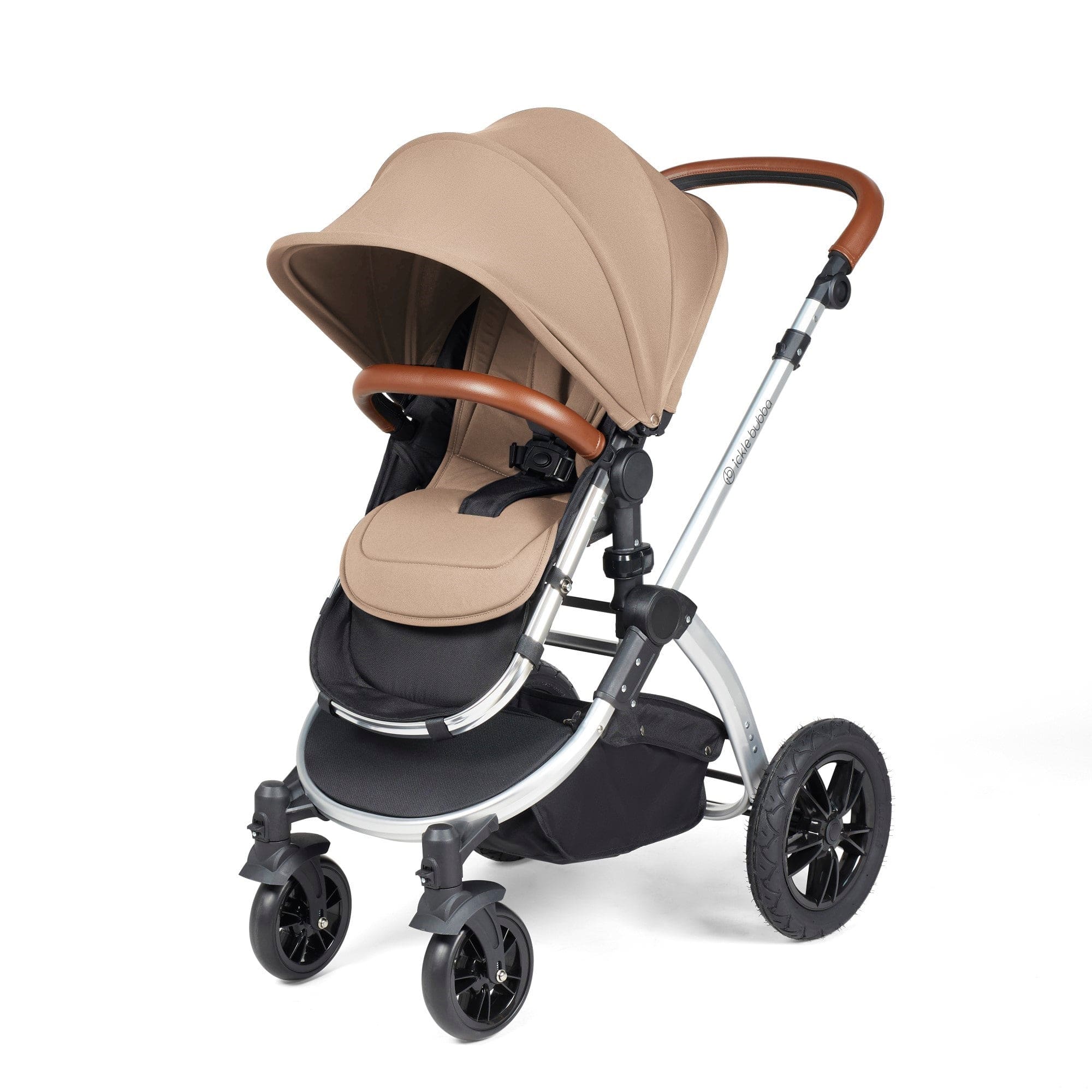 Ickle Bubba Stomp Luxe 9 Piece Pram - Silver / Desert / Tan - Image 5