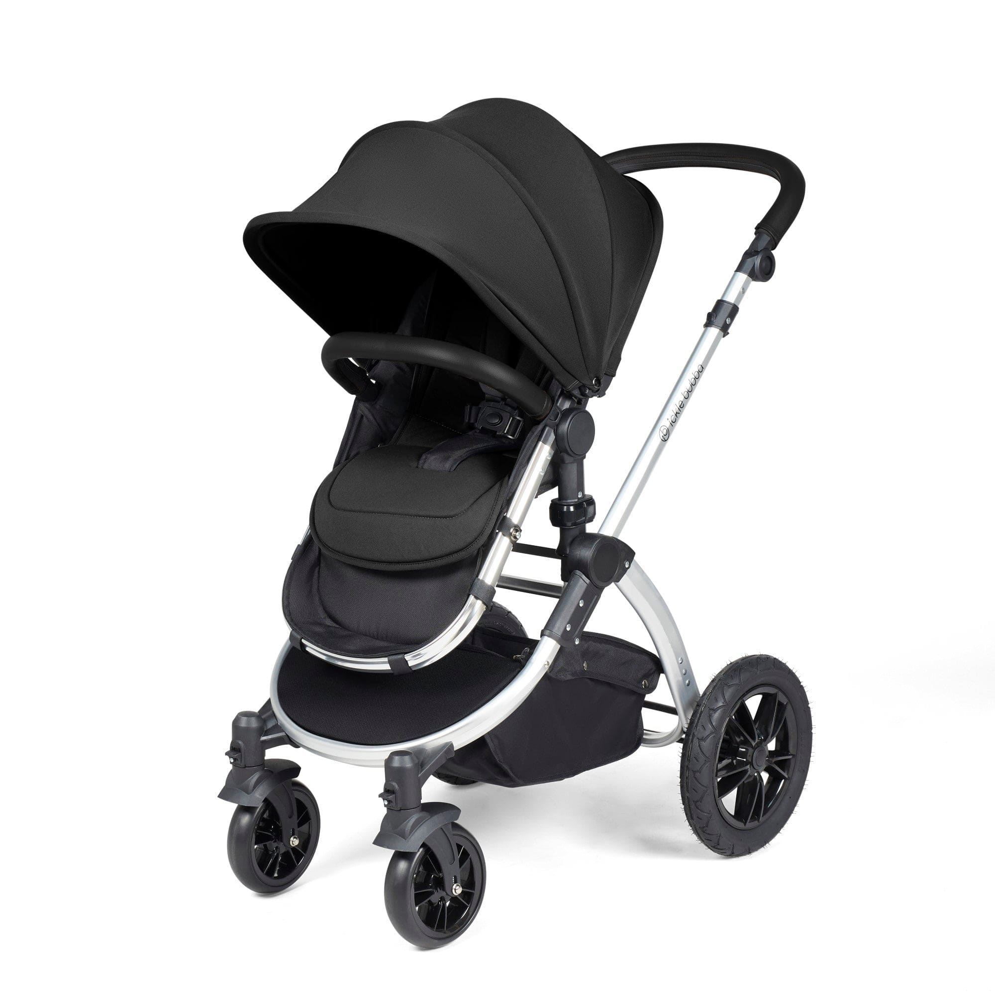 Ickle Bubba Stomp Luxe 9 Piece Pram - Silver / Midnight / Black - Image 4