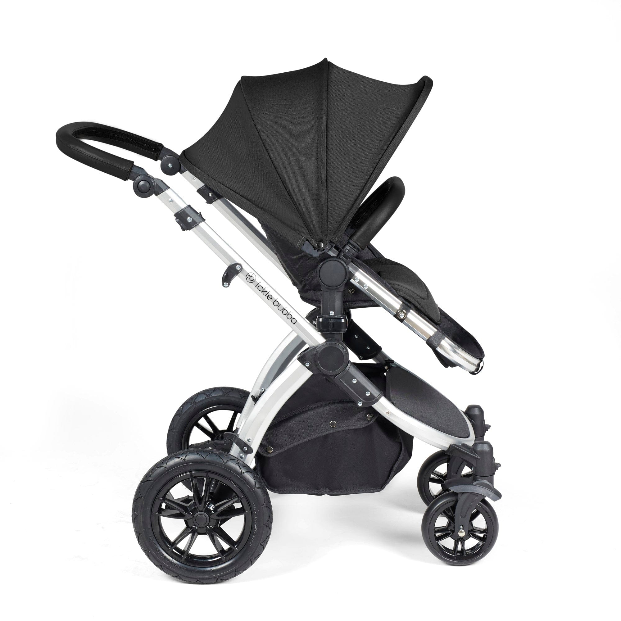 Ickle Bubba Stomp Luxe 9 Piece Pram - Silver / Midnight / Black - Image 7