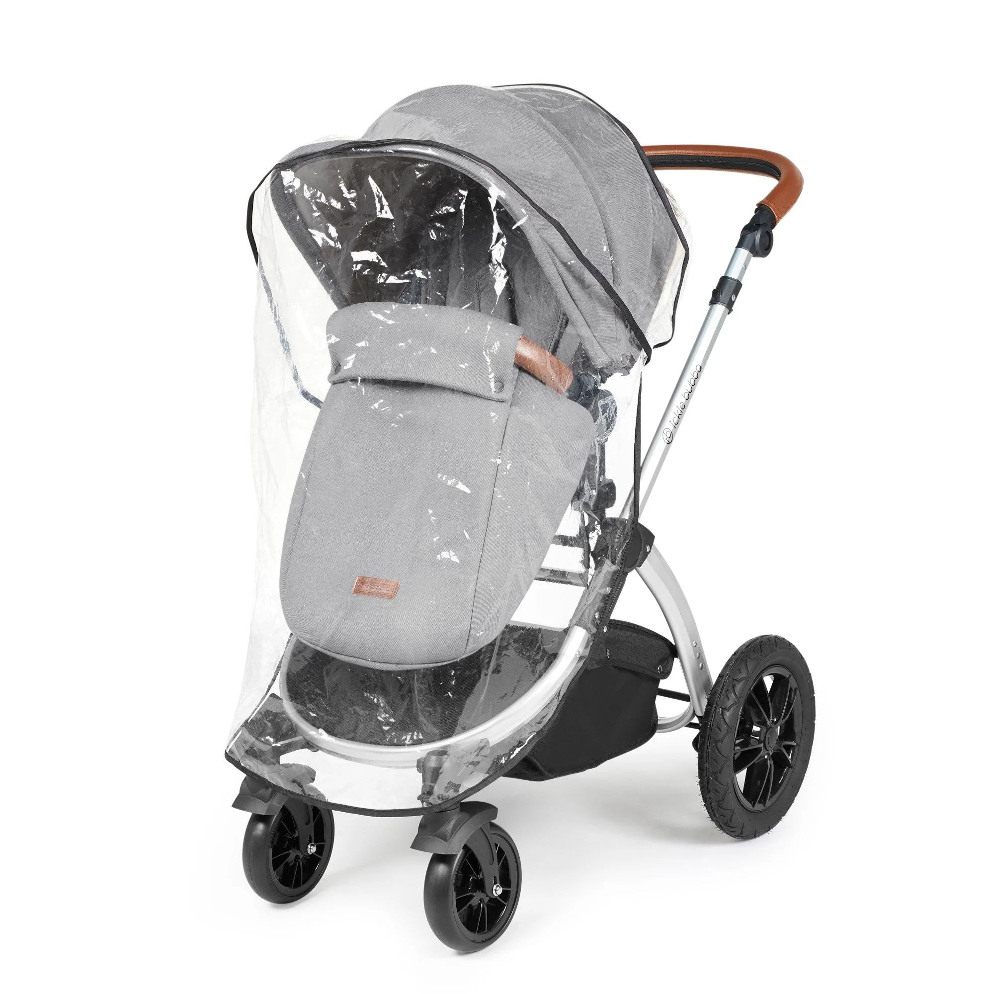 Ickle Bubba Stomp Luxe 9 Piece Pram - Silver / Pearl Grey / Tan - Image 10