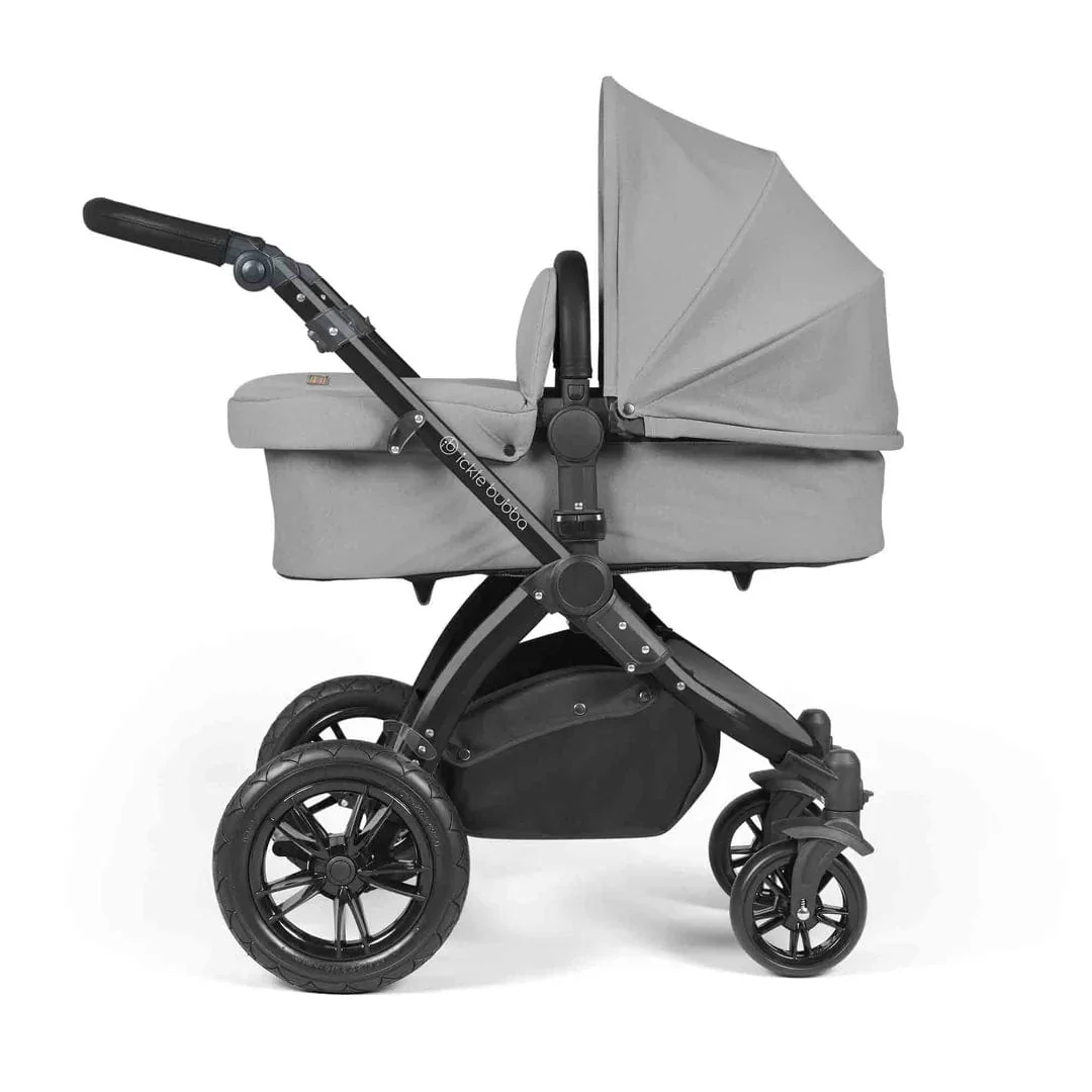 Ickle Bubba Stomp Luxe (Cirrus) Travel System with Bubba & Me - Black / Pearl Grey / Black - Image 3