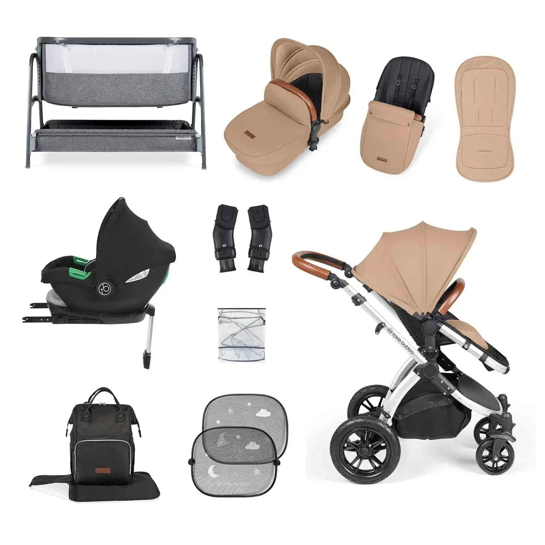 Ickle Bubba Stomp Luxe (Cirrus) Travel System with Bubba & Me - Silver / Desert / Tan