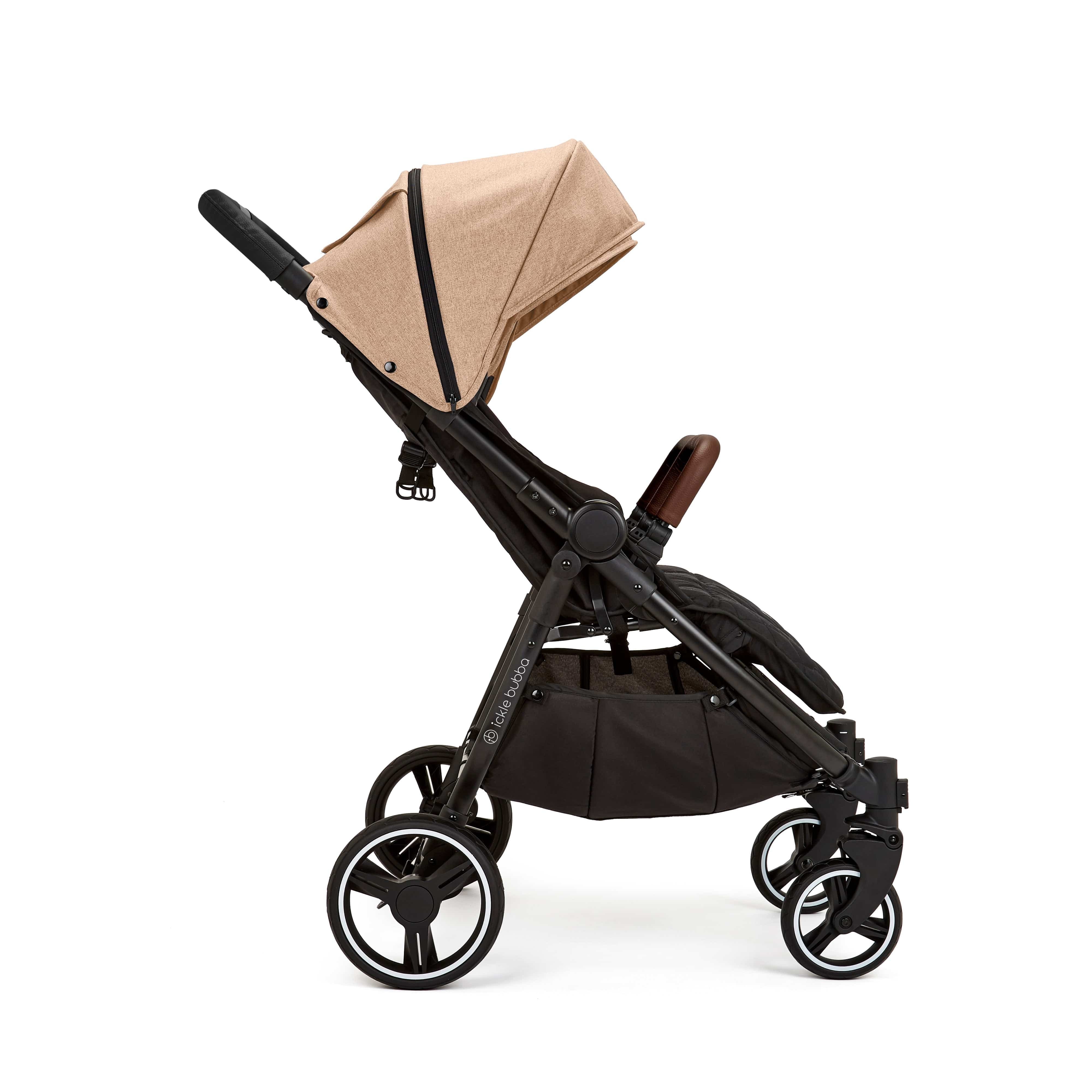 Ickle Bubba Venus Double Stroller - Black / Biscuit / Tan - Image 4