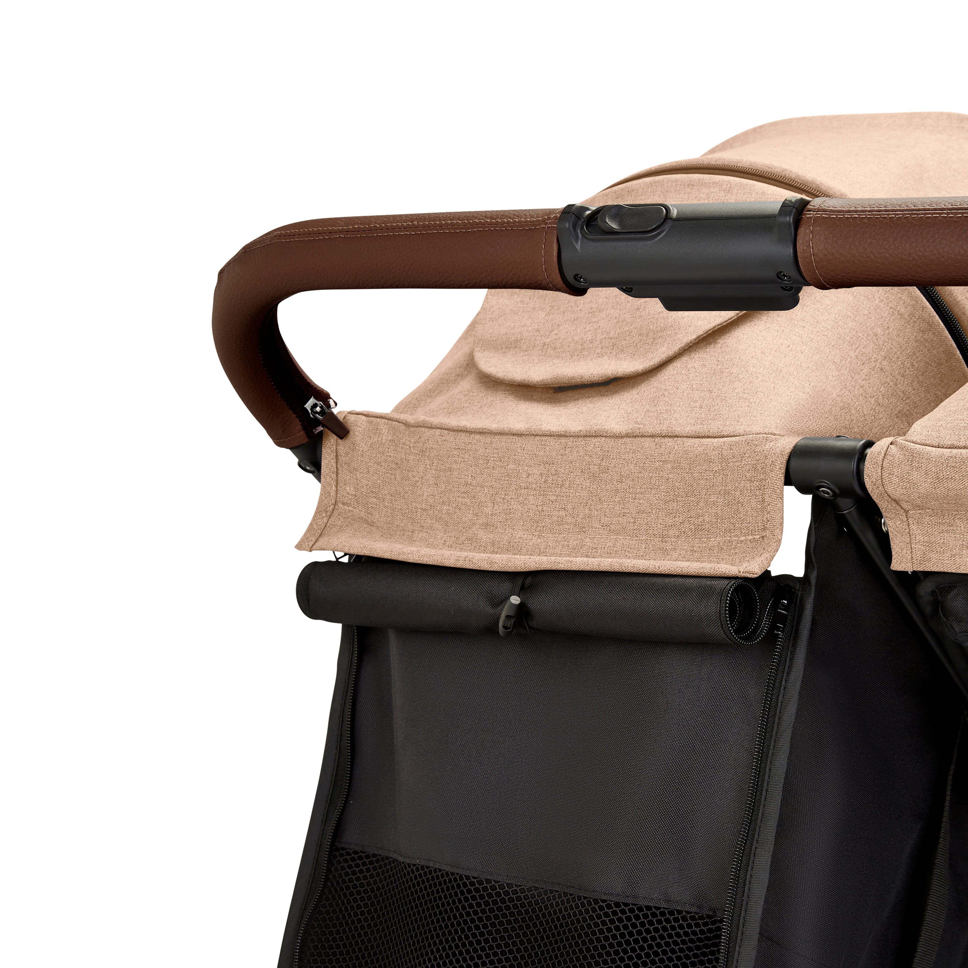 Ickle Bubba Venus Max Double Stroller - Black / Biscuit / Tan - Image 15
