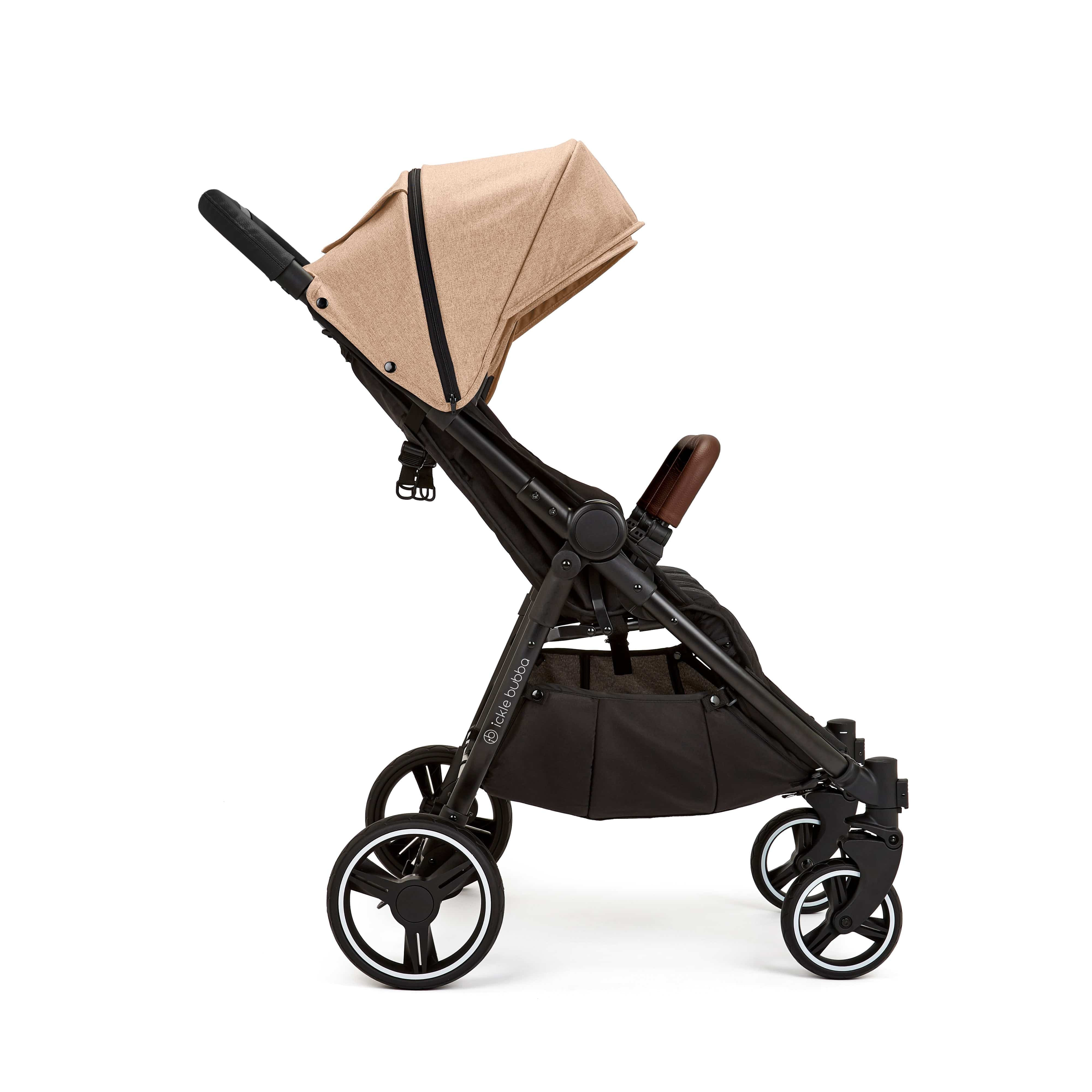 Ickle Bubba Venus Max Double Stroller - Black / Biscuit / Tan - Image 8