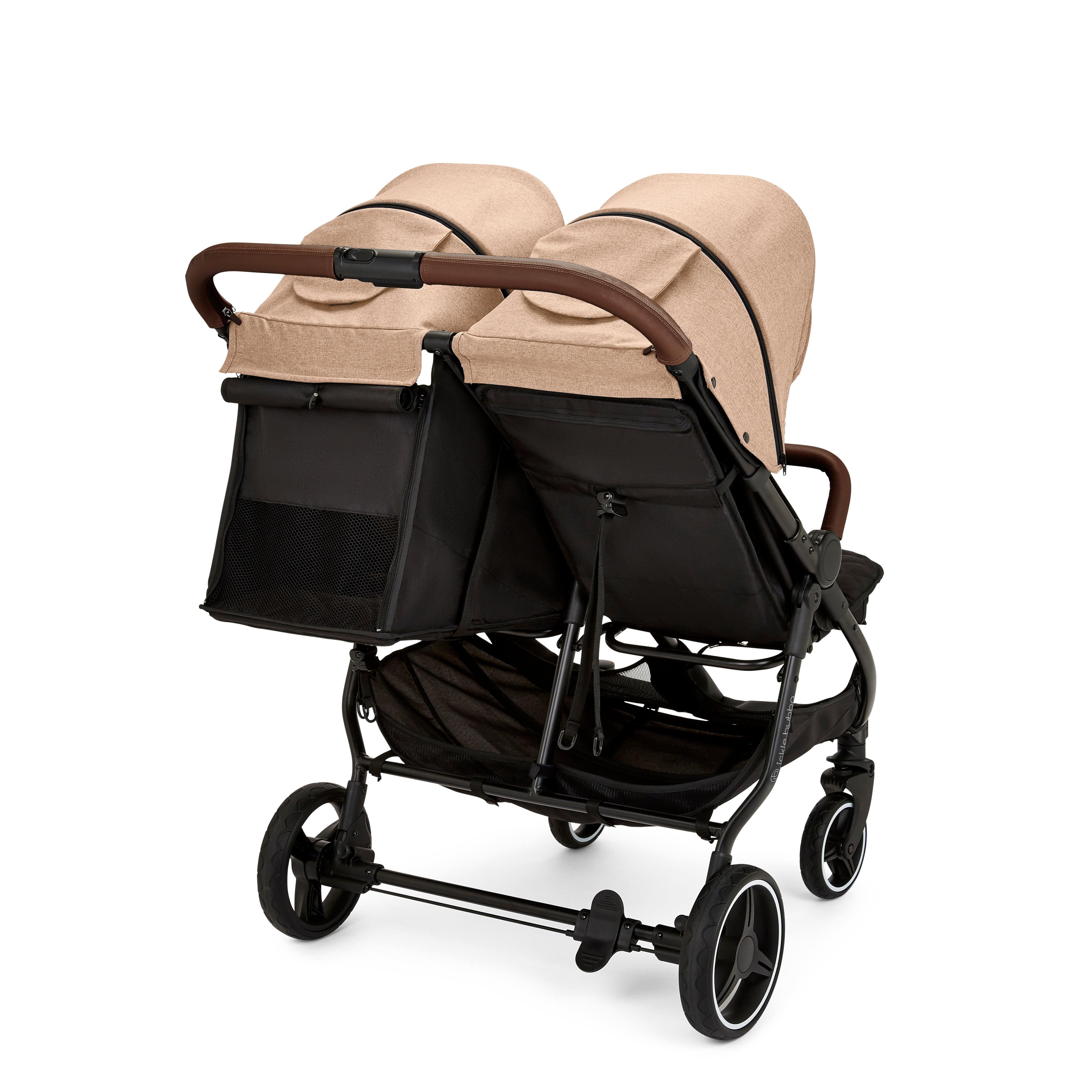 Ickle Bubba Venus Prime Double Stroller - Black / Biscuit / Tan - Image 14
