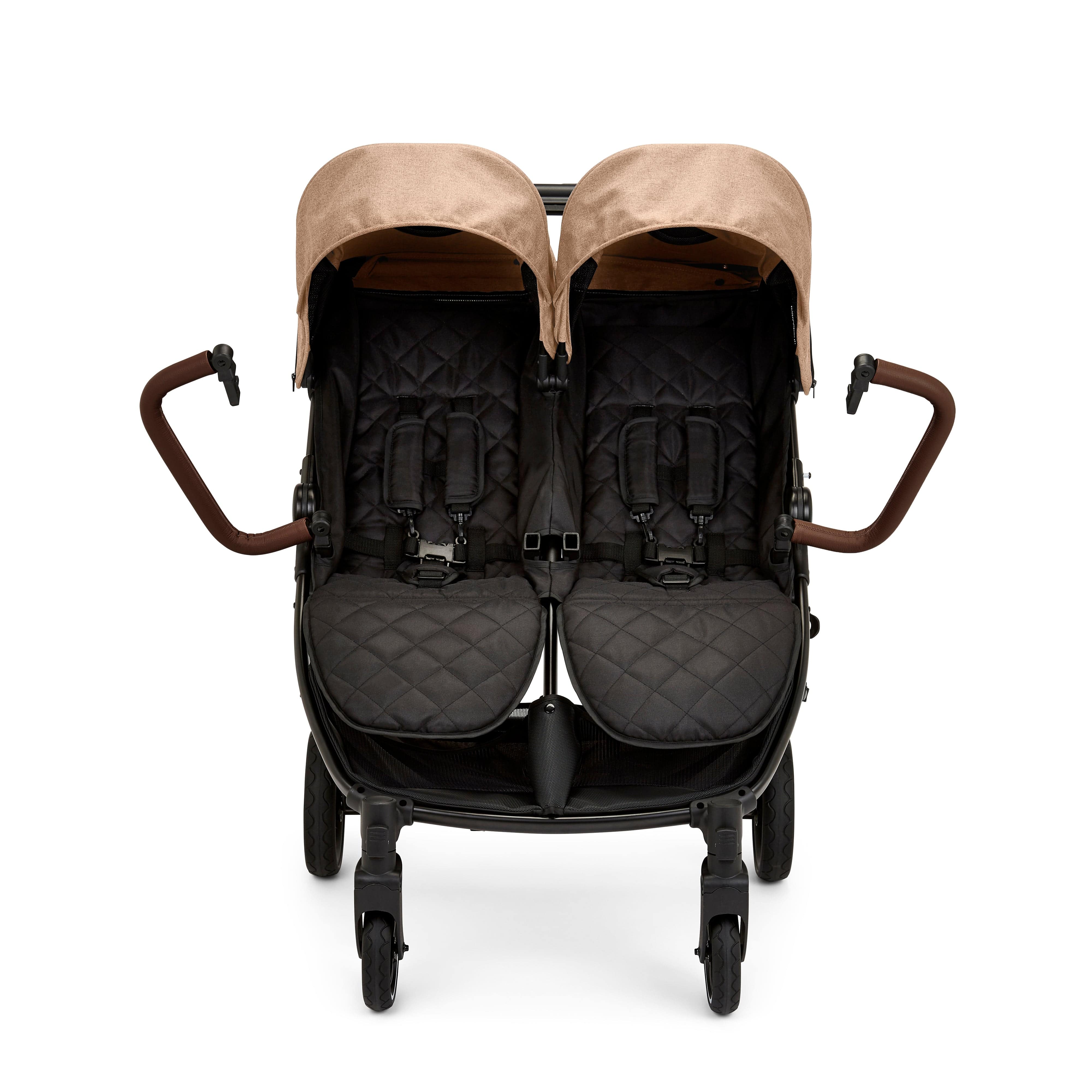 Ickle Bubba Venus Prime Double Stroller - Black / Biscuit / Tan - Image 16