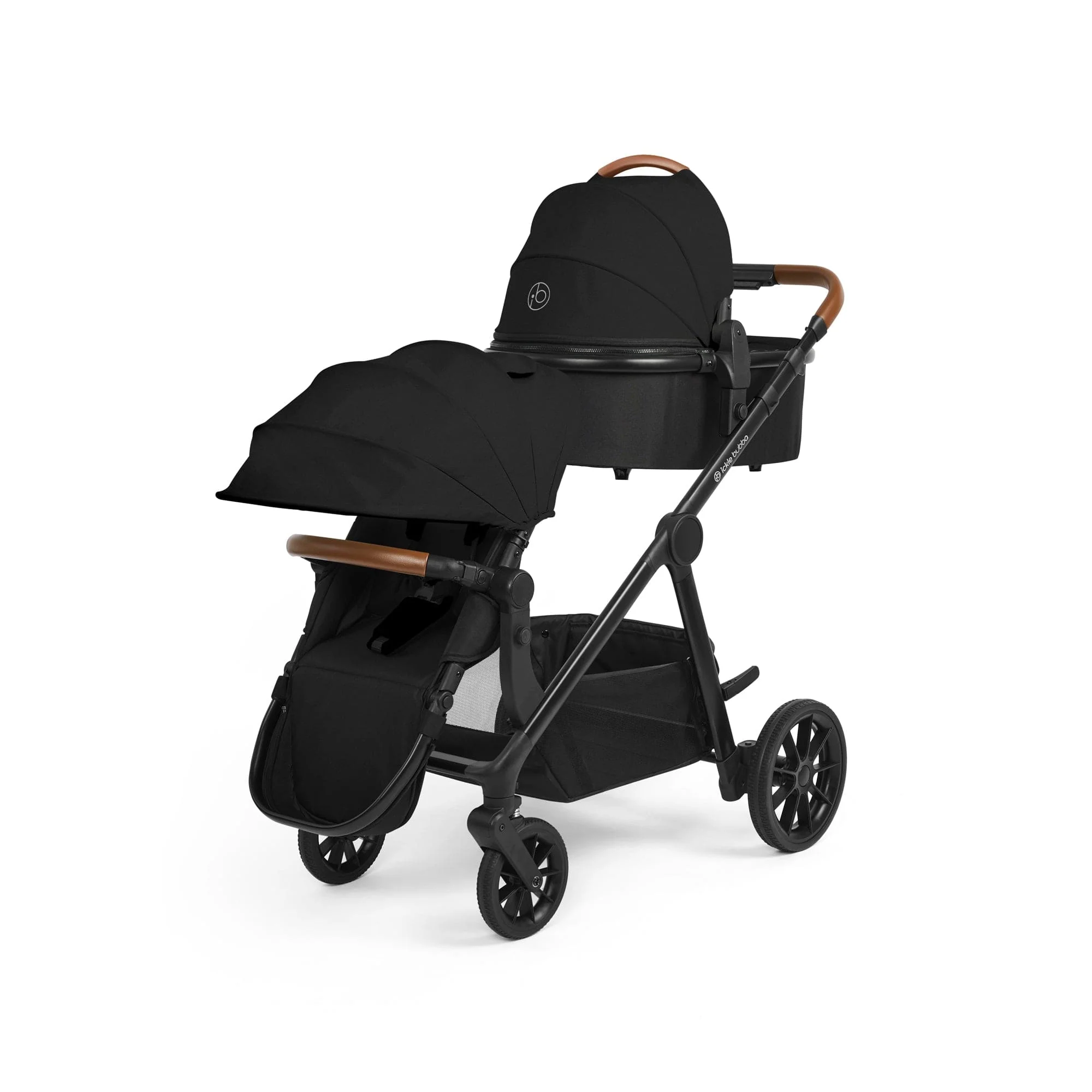Ickle Bubba Virgo Growing Family 11 Piece Pram - Black / Black / Tan - Image 5
