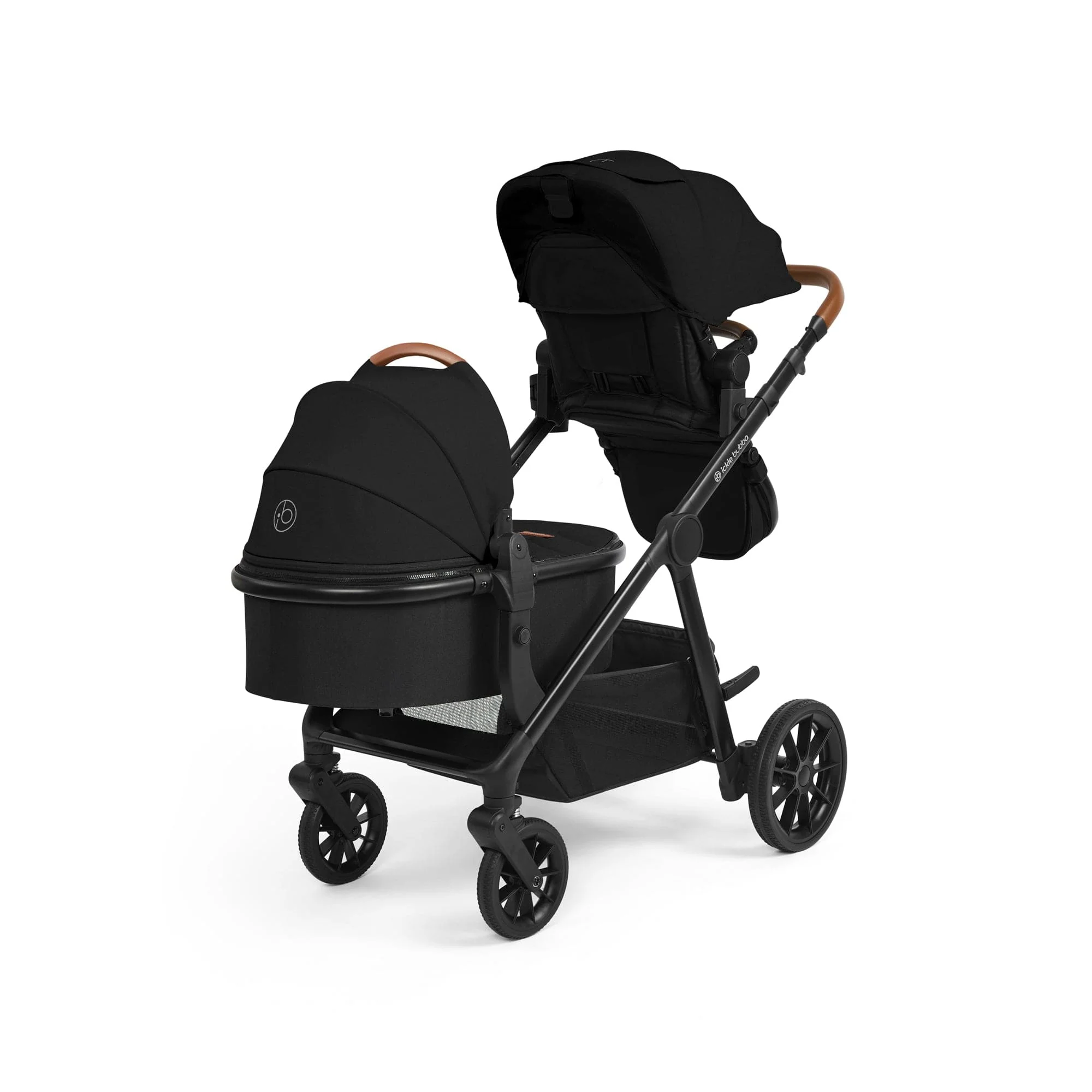 Ickle Bubba Virgo Growing Family 11 Piece Pram - Black / Black / Tan - Image 6