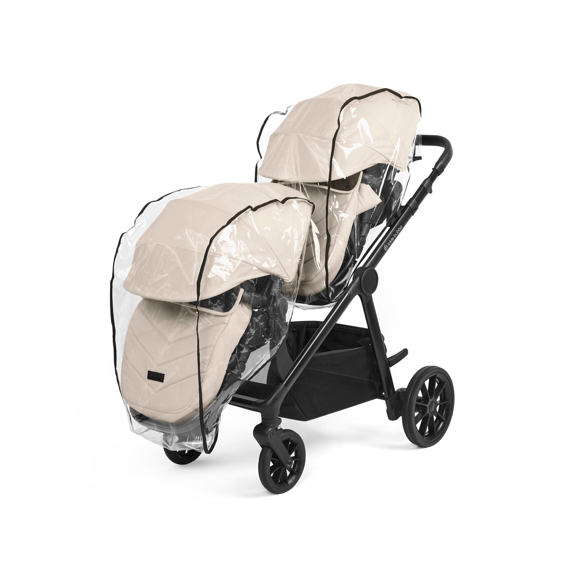 Ickle Bubba Virgo Twin 12 Piece Pram - Black / Stone / Black - Image 11