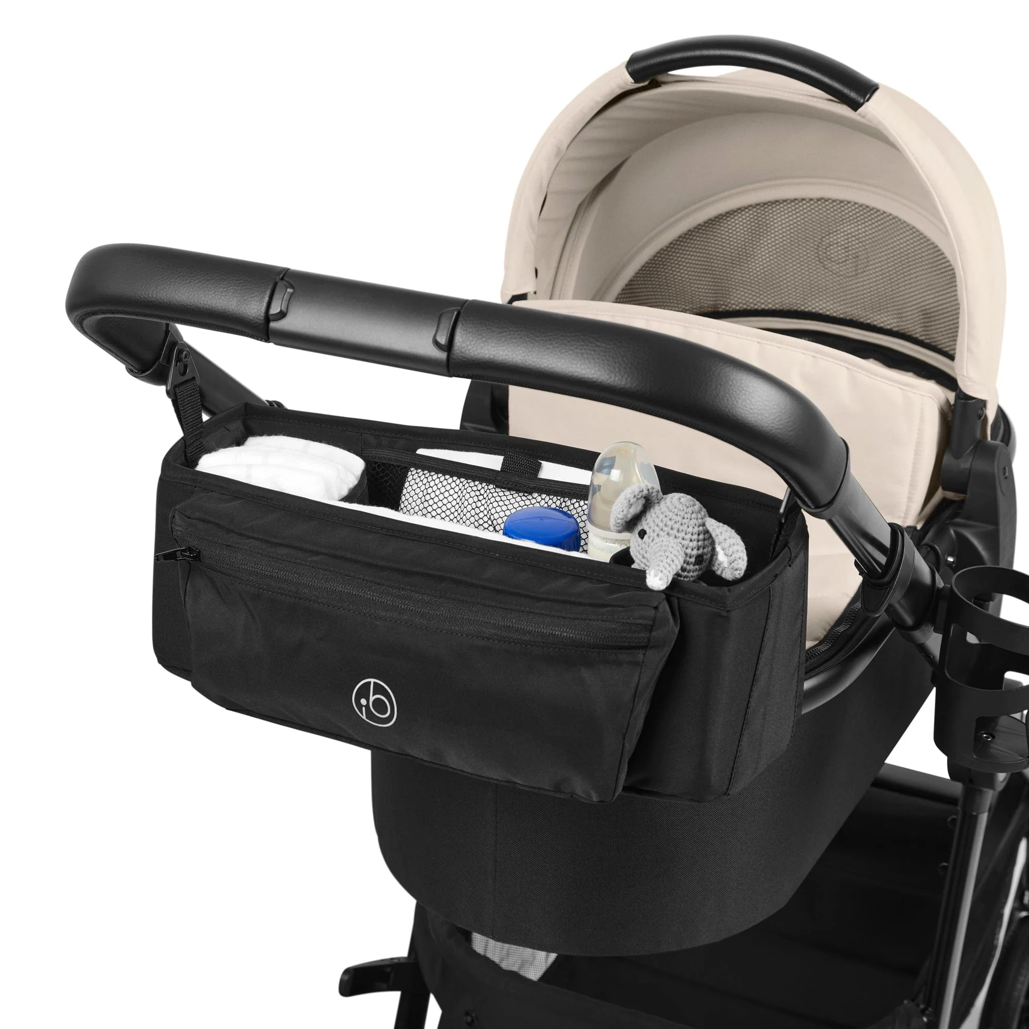Ickle Bubba Virgo Growing Family 14 Piece Travel System with i-Size Cirrus Car Seat & ISOFIX Base - Black / Stone / Black - Image 15