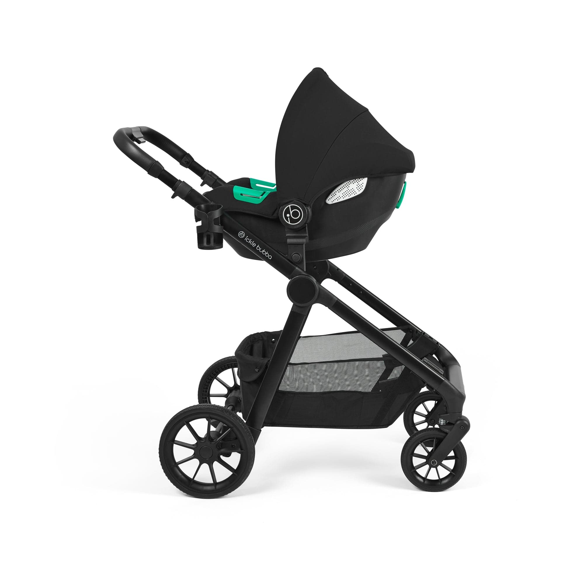 Ickle Bubba Virgo Growing Family 14 Piece Travel System with i-Size Cirrus Car Seat & ISOFIX Base - Black / Stone / Black - Image 5