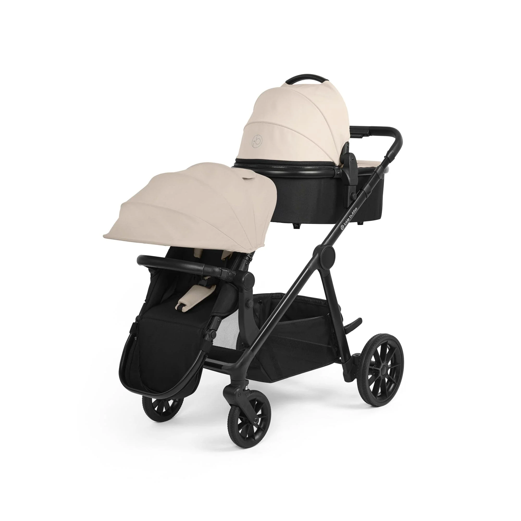 Ickle Bubba Virgo Growing Family 14 Piece Travel System with i-Size Cirrus Car Seat & ISOFIX Base - Black / Stone / Black - Image 8