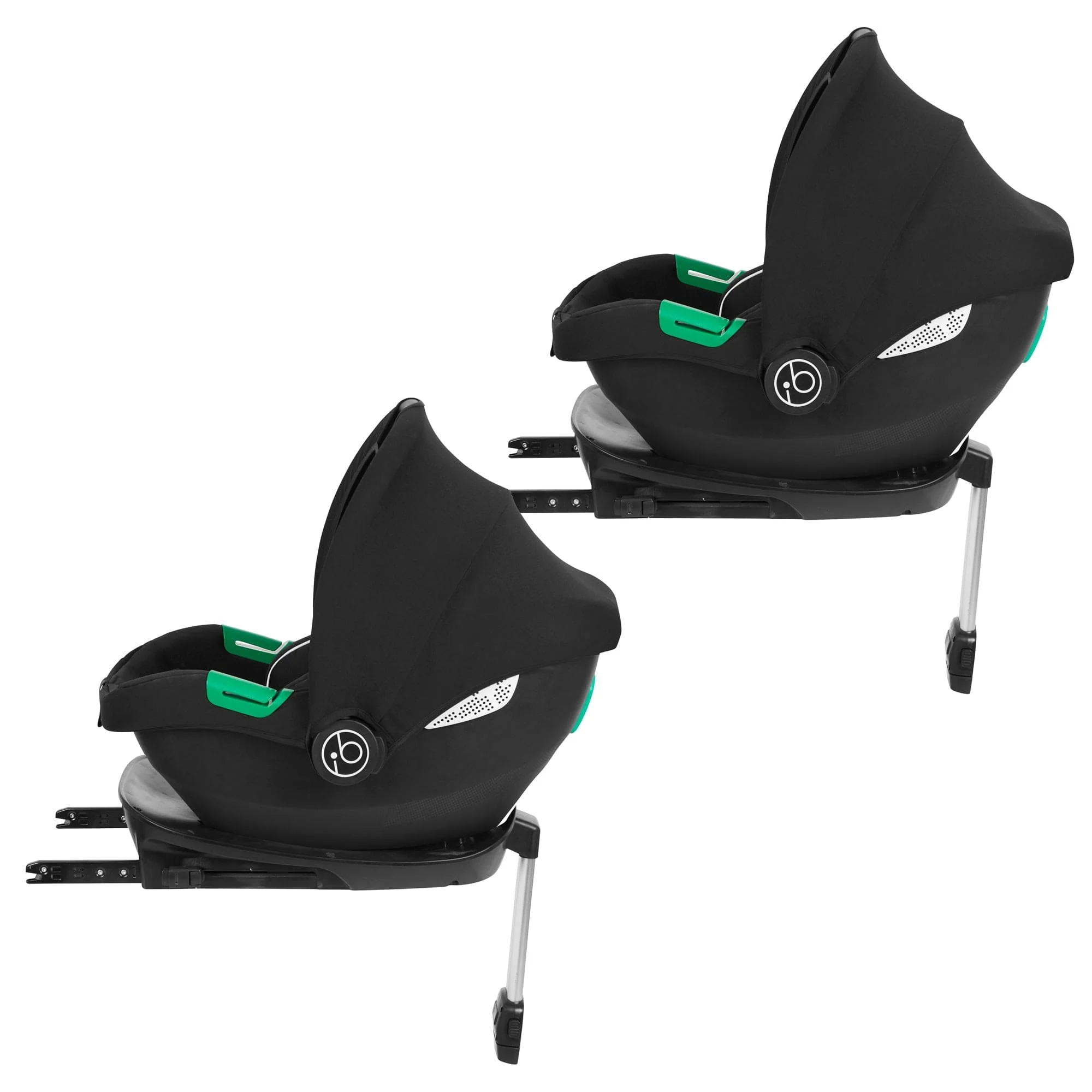Ickle Bubba Virgo Twin 18 Piece Travel System with i-Size Cirrus Car Seats & ISOFIX Bases - Black / Stone / Black - Image 8