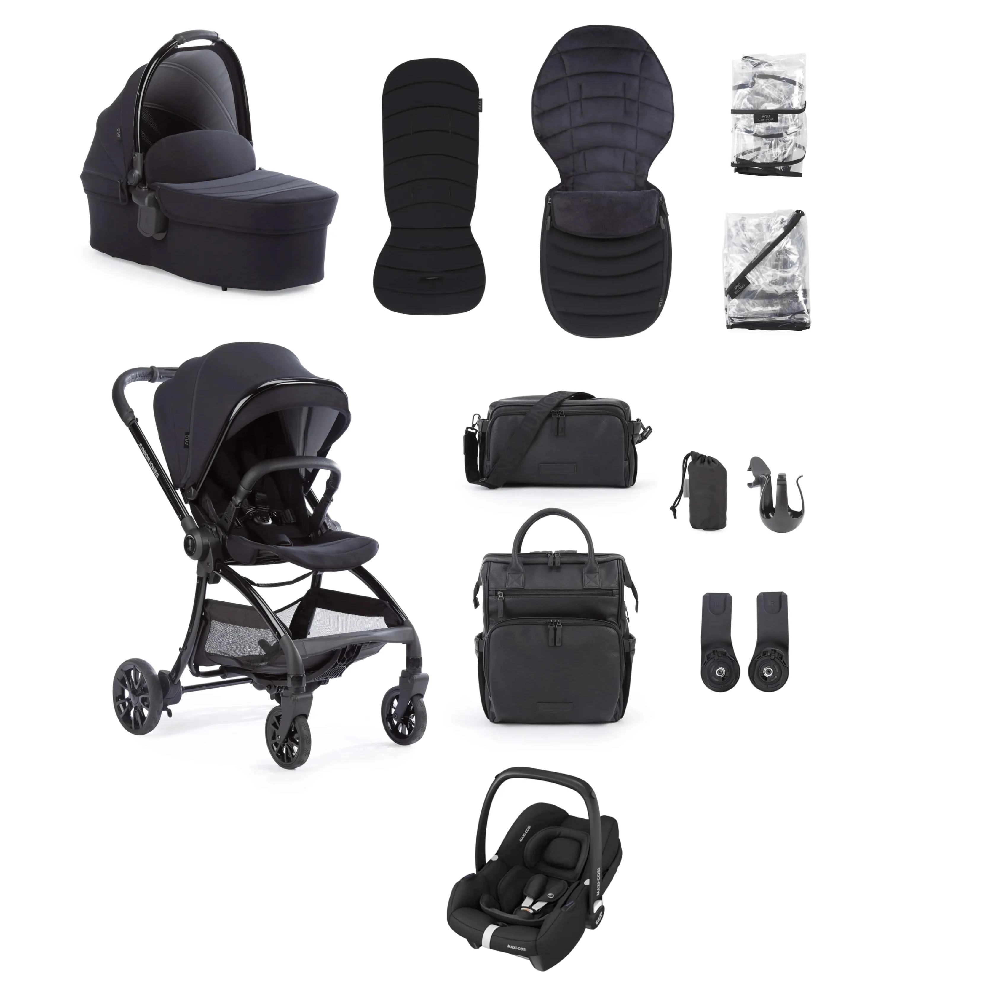 Junior Jones Aylo (Cabriofix i-Size) Car Seat Bundle - Rich Black