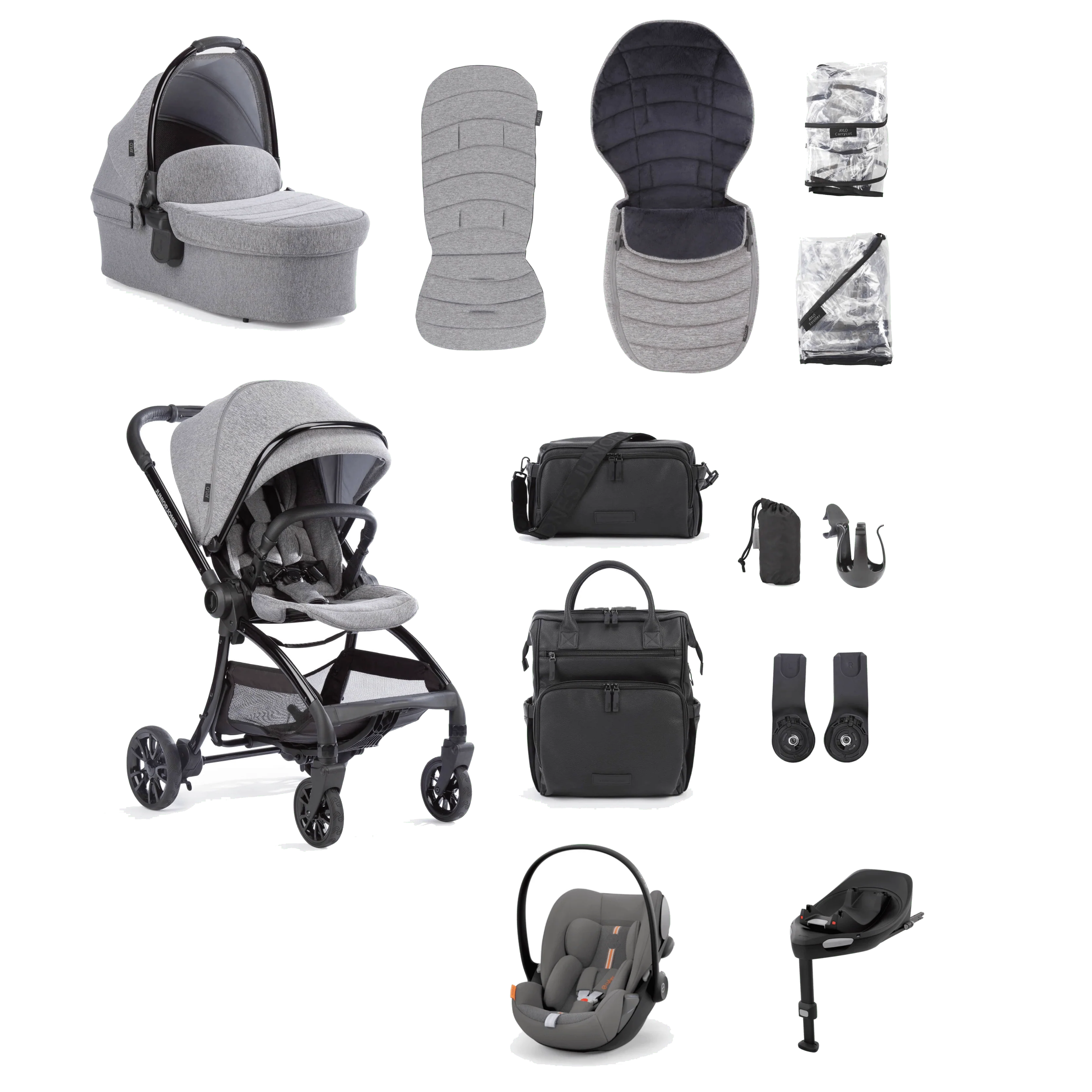 Junior Jones Aylo (Cloud G Plus) Travel System - Grey Marl/Lava Grey