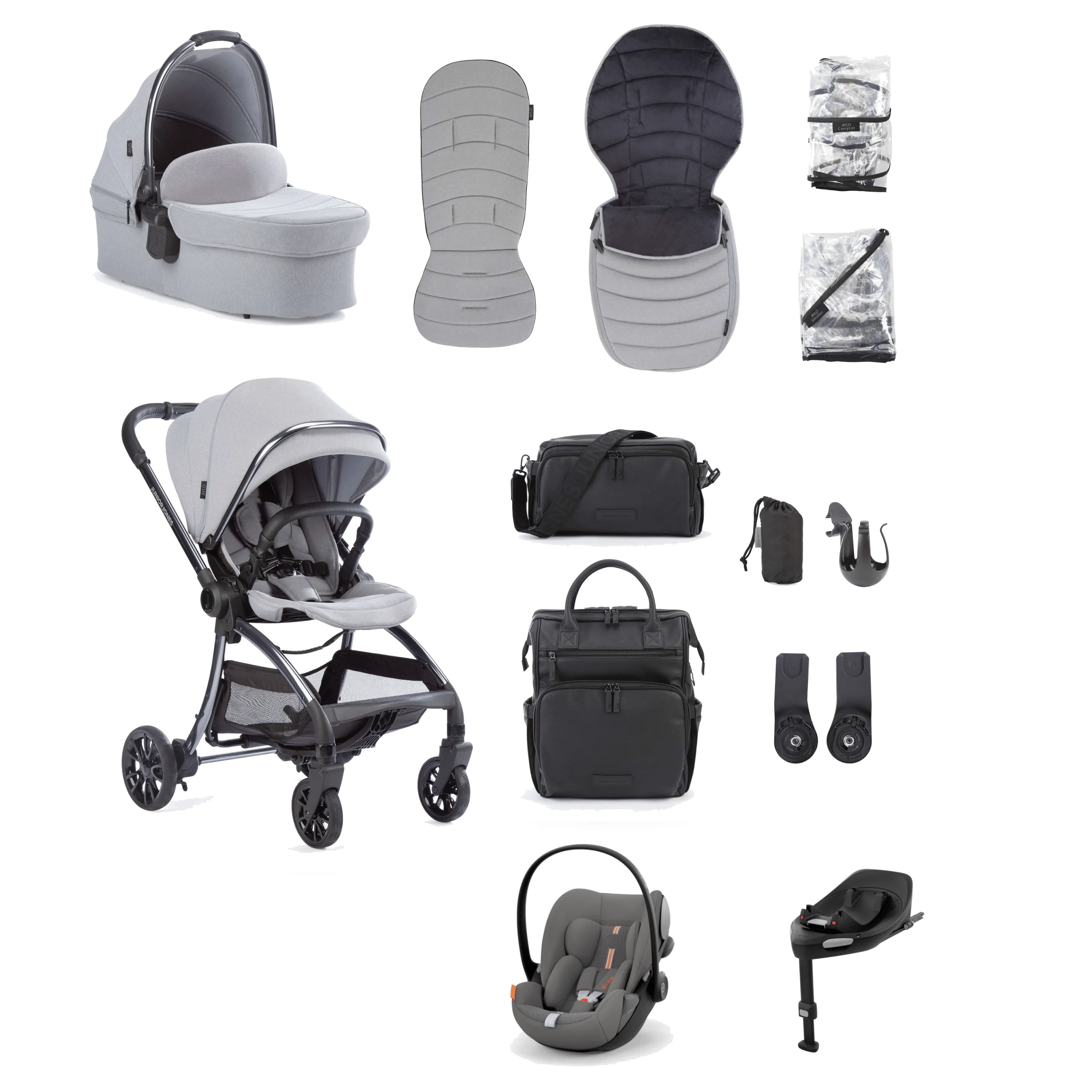 Junior Jones Aylo (Cloud G Plus) Travel System - Pebble Grey/Lava Grey