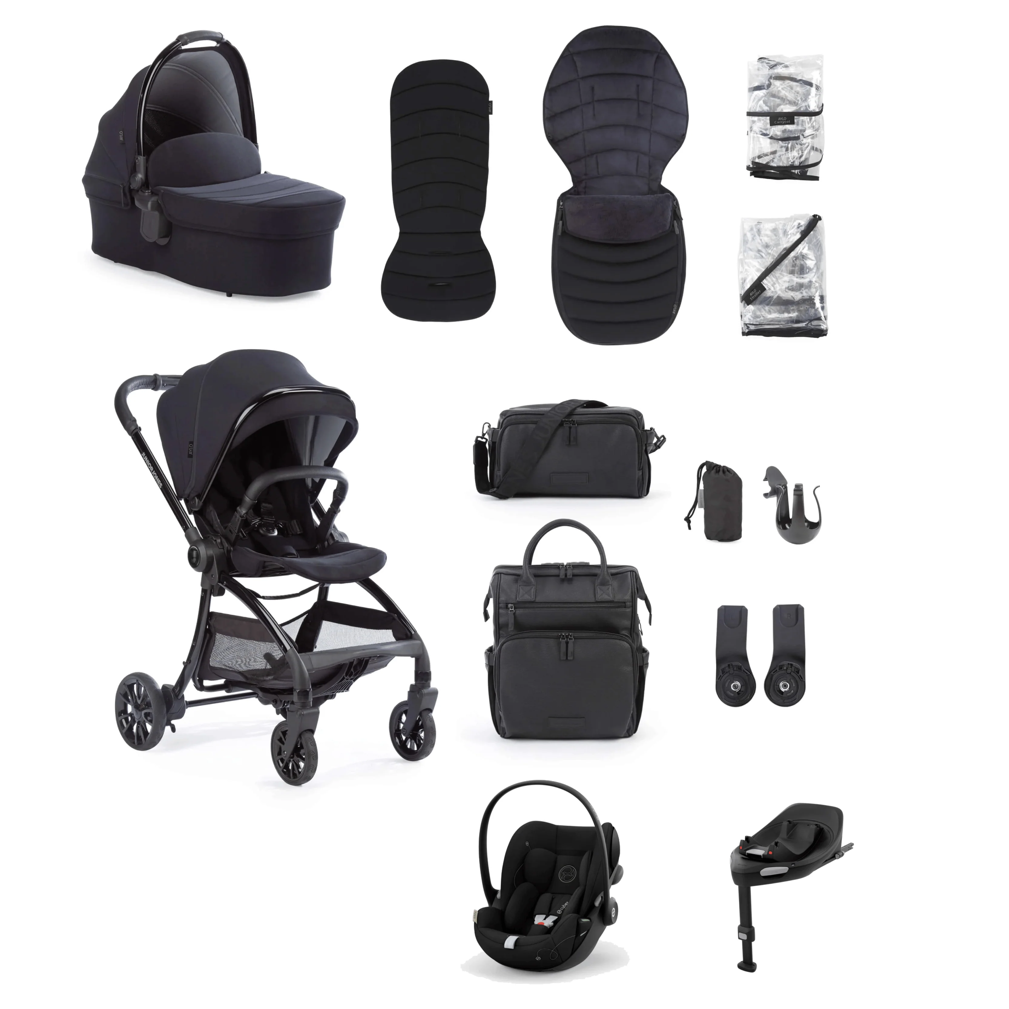 Junior Jones Aylo (Cloud G) Travel System - Rich Black/Moon Black