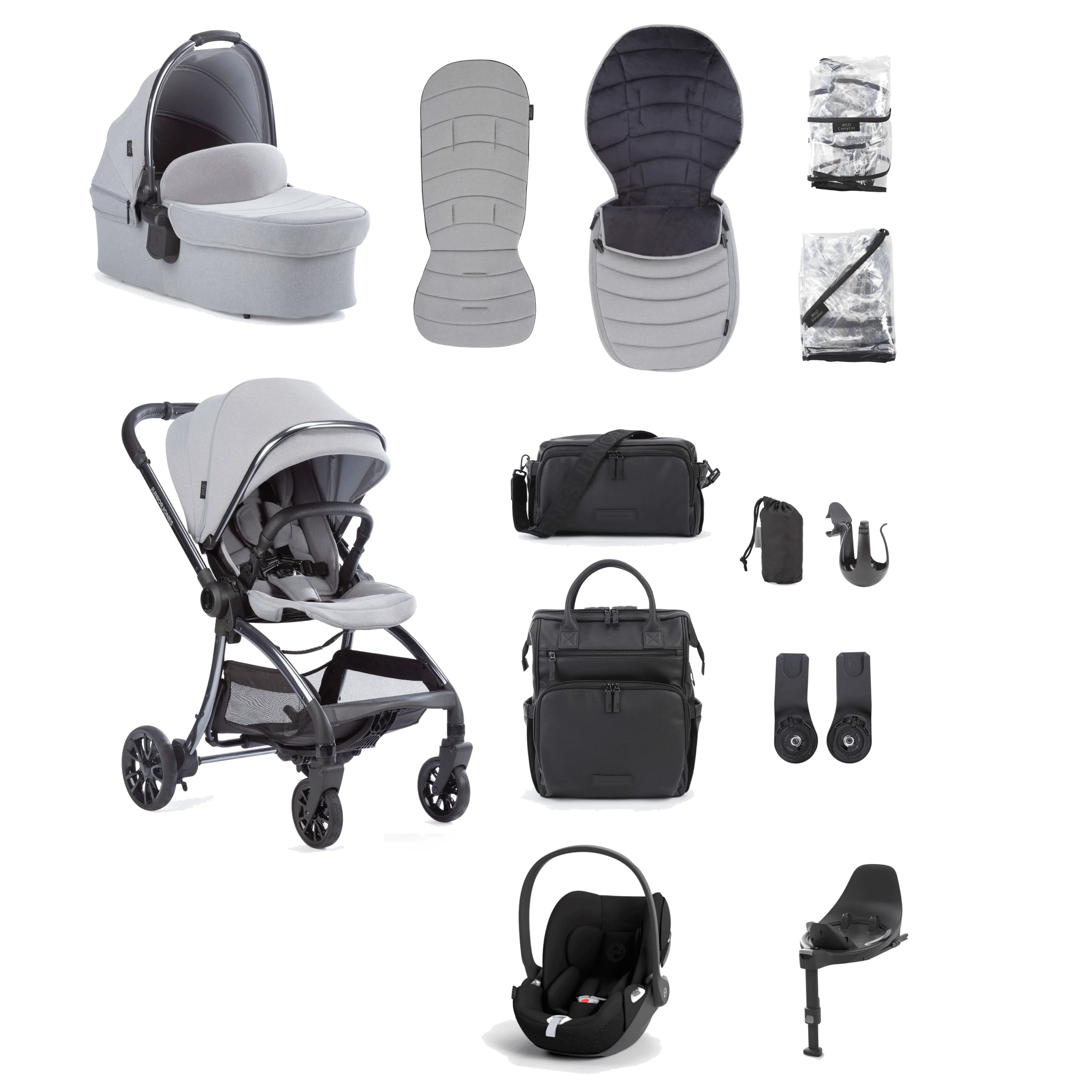 Junior Jones Aylo (Cloud T) Travel System - Pebble Grey