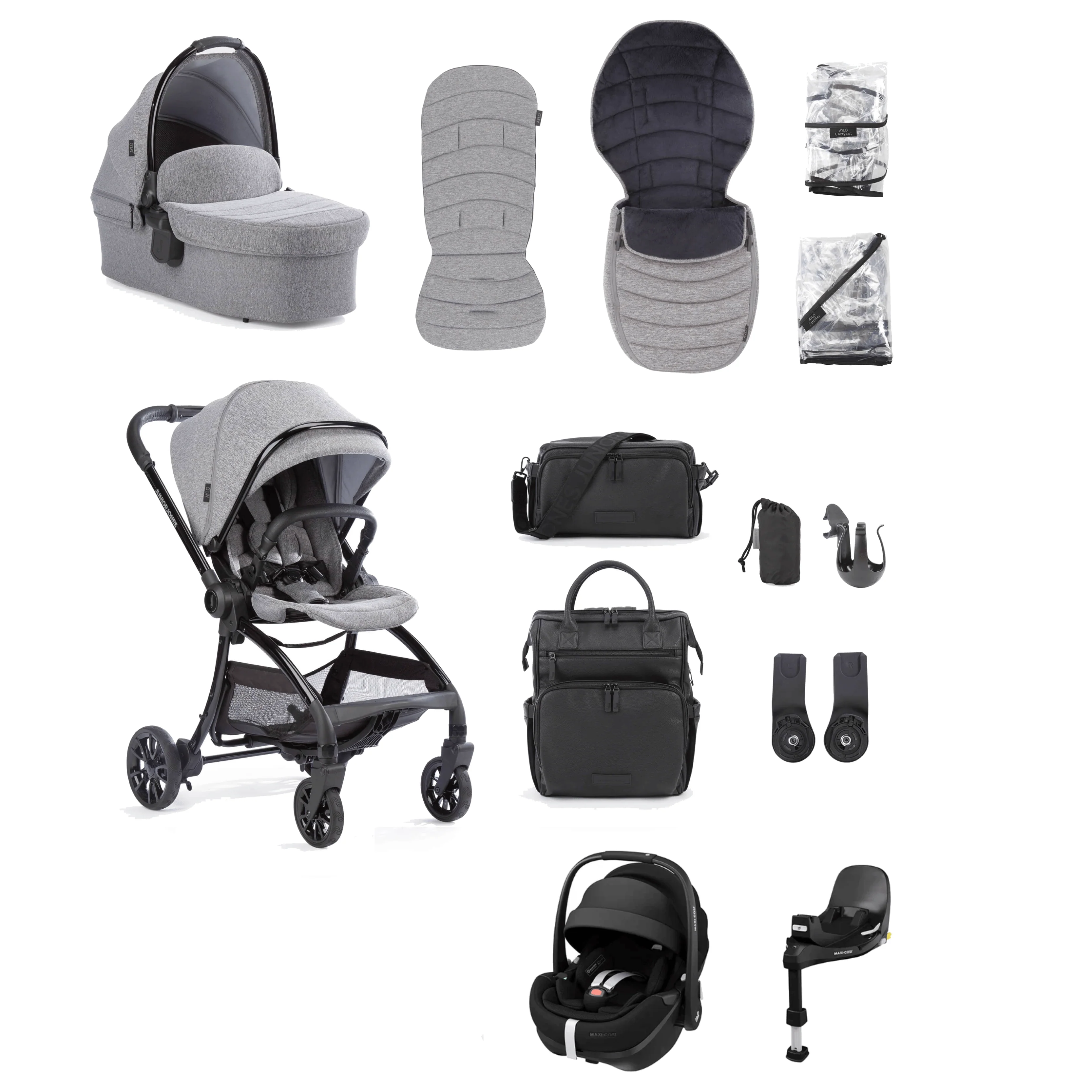 Junior Jones Aylo (Pebble 360 PRO2) Travel System - Grey Marl
