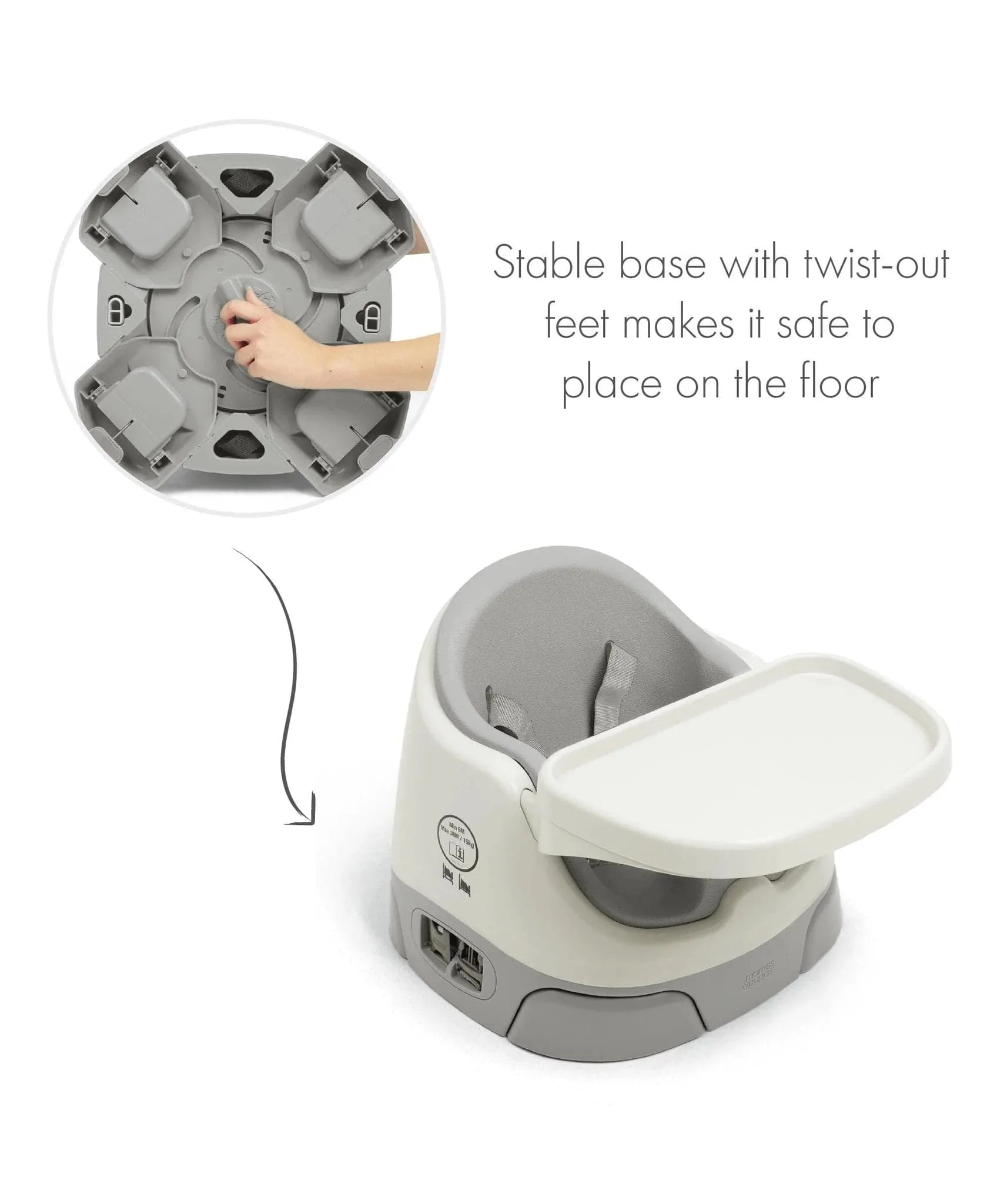 Mamas & Papas Baby Bug & Activity Tray - Pebble Grey - Image 8