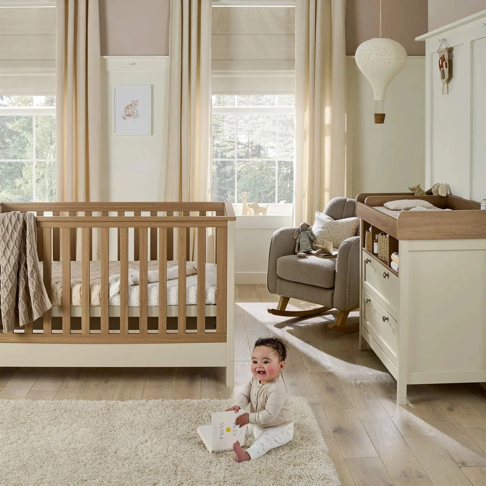 Mamas & Papas Harwell 2pc Furniture Set - Cashmere inc Mattress