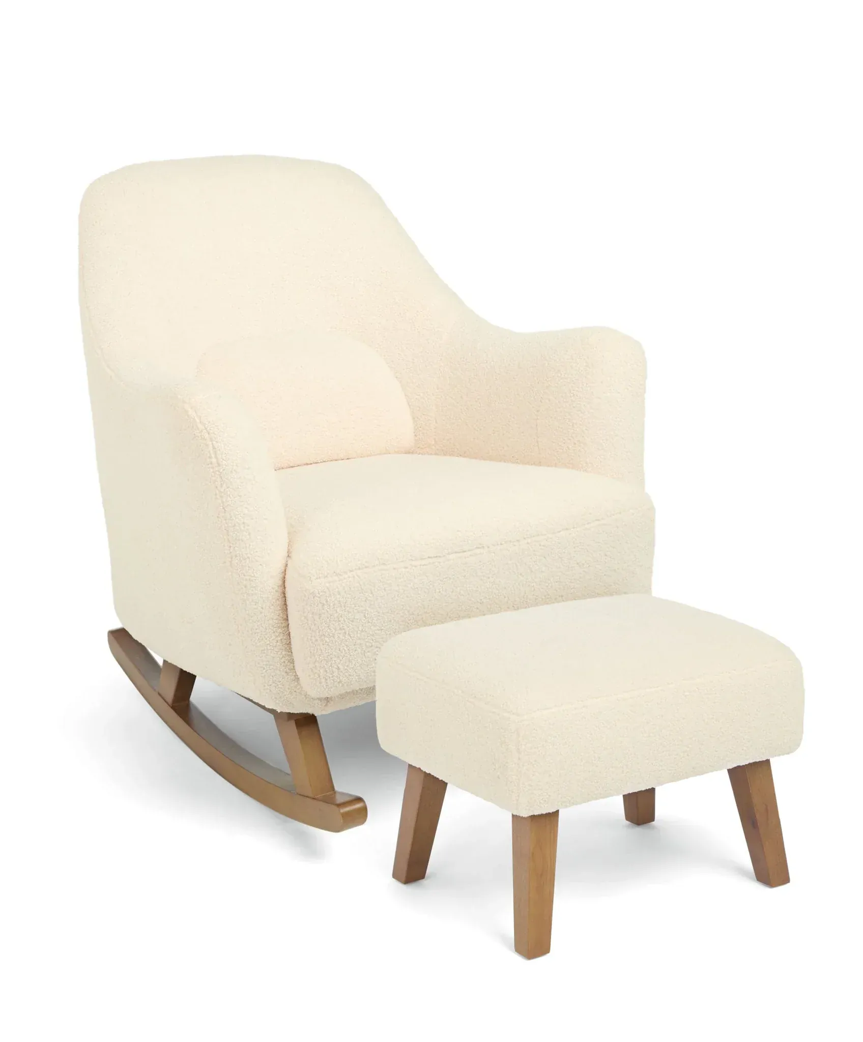 Mamas and Papas Penrose Nursing Chair & Stool - Off White Boucle Weave - Image 2