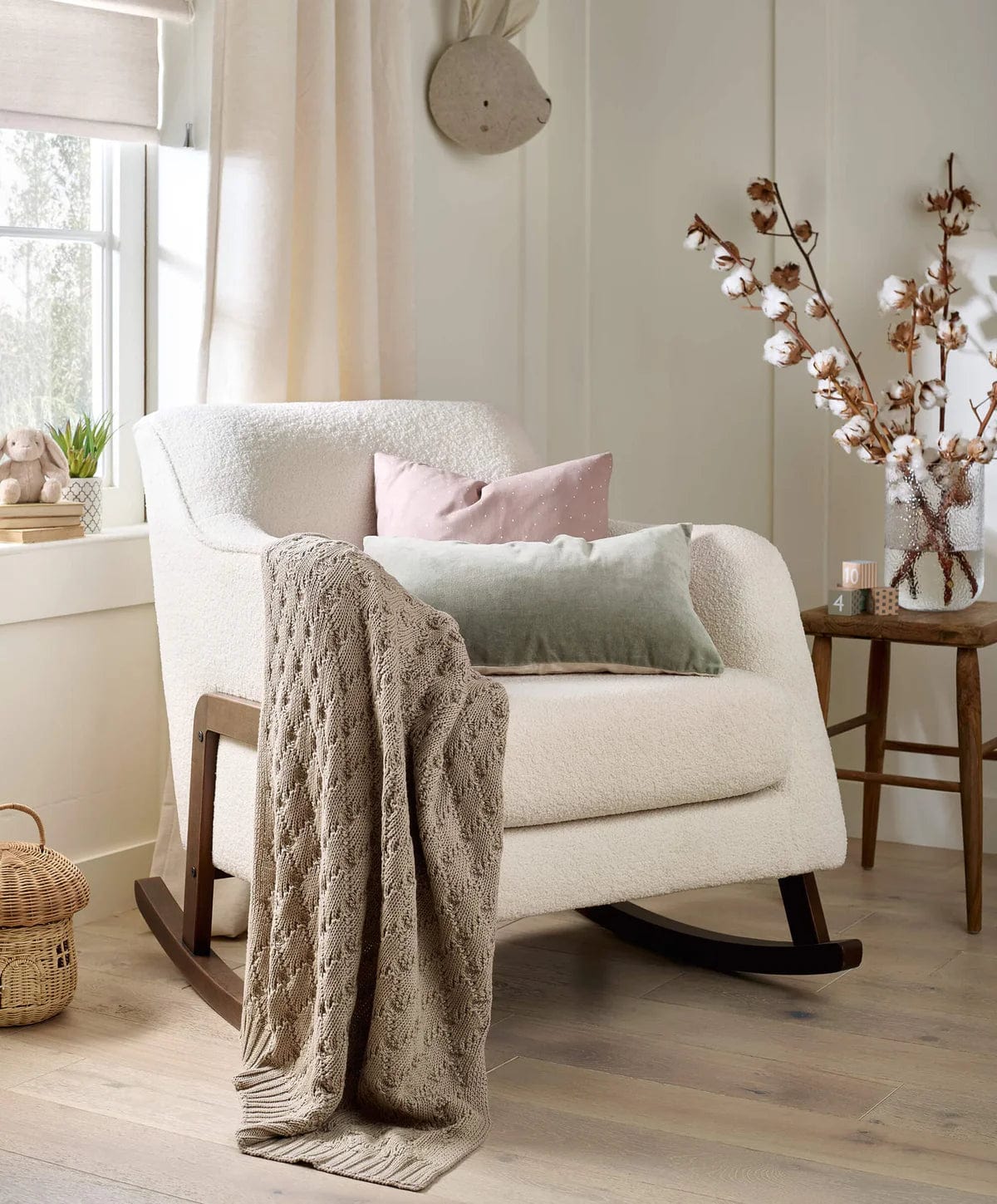 Mamas & Papas Cable Knit Blanket - Welcome to the World, Seedling Mocha - Image 3