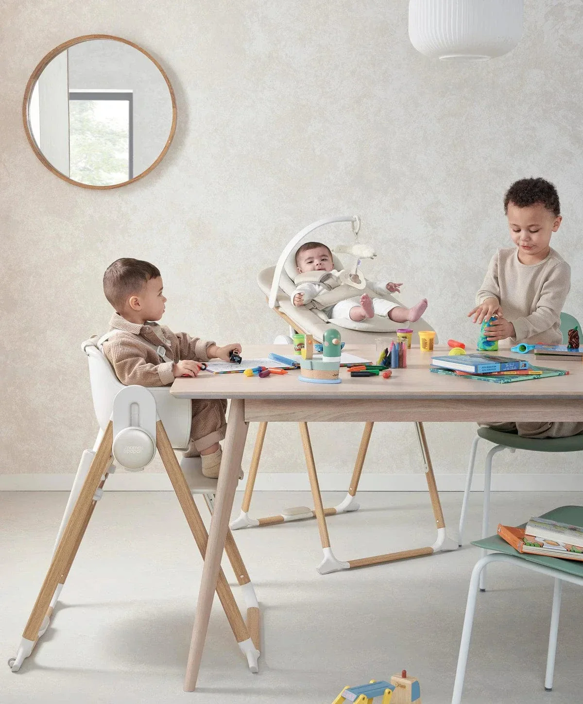 Mamas & Papas Eno Highchair, Bouncer & Cushion Bundle - Cashmere - Image 2