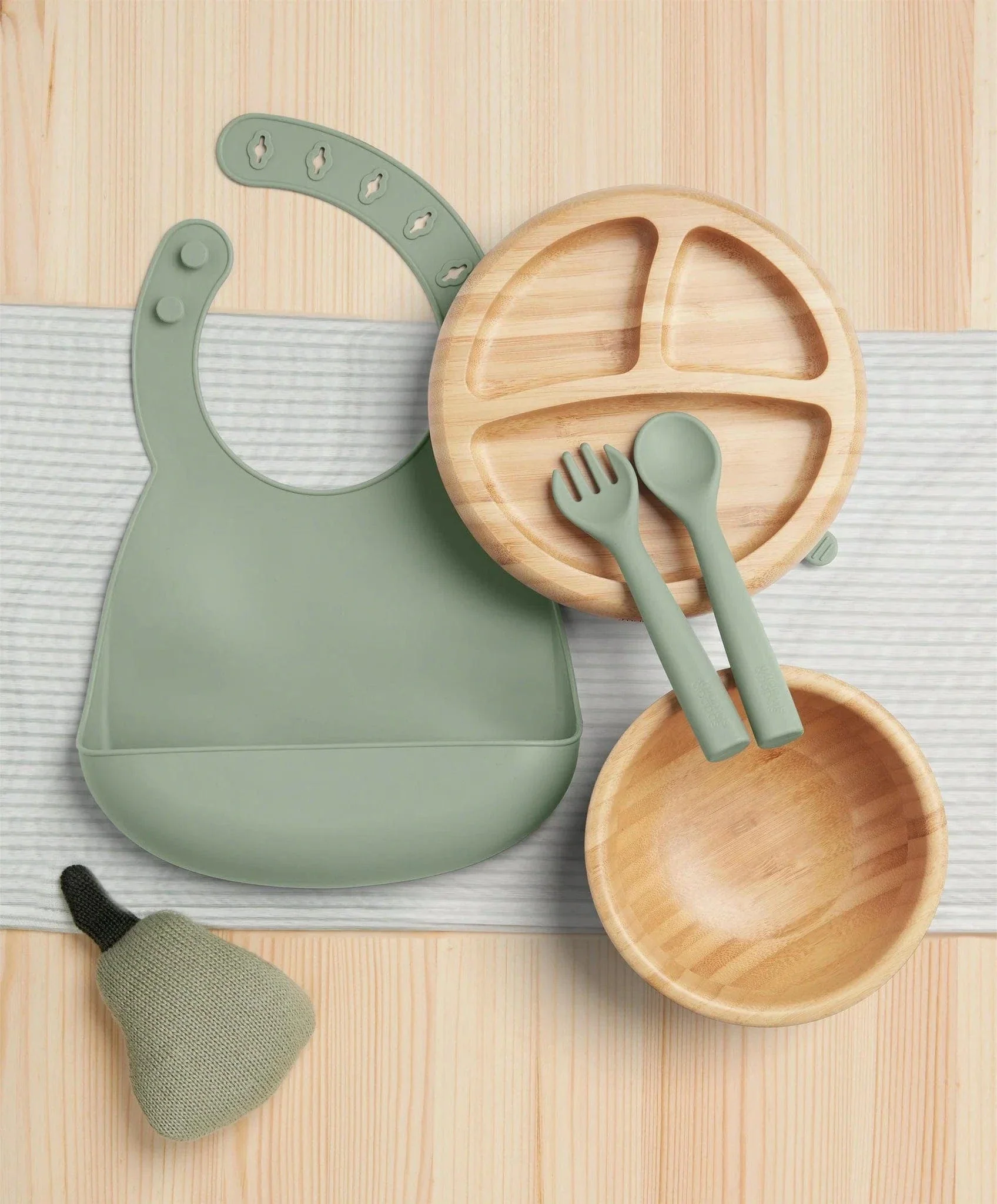 Mamas & Papas First Mealtime Bamboo Set - Kiwi - Image 2