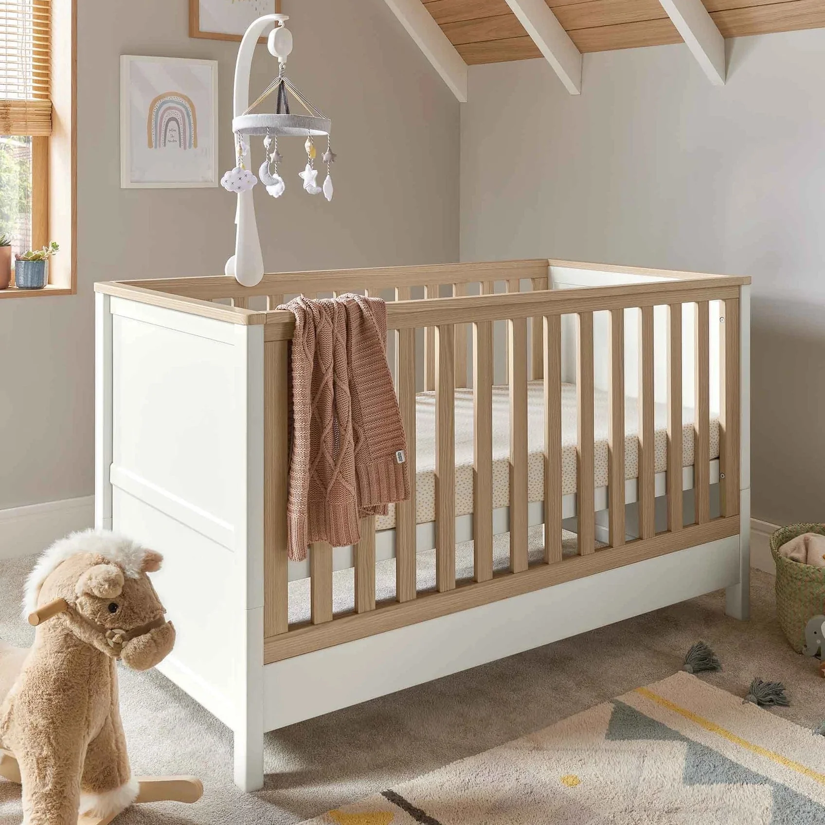 Mamas & Papas Harwell 4pc Furniture Set - White / Natural - Image 3