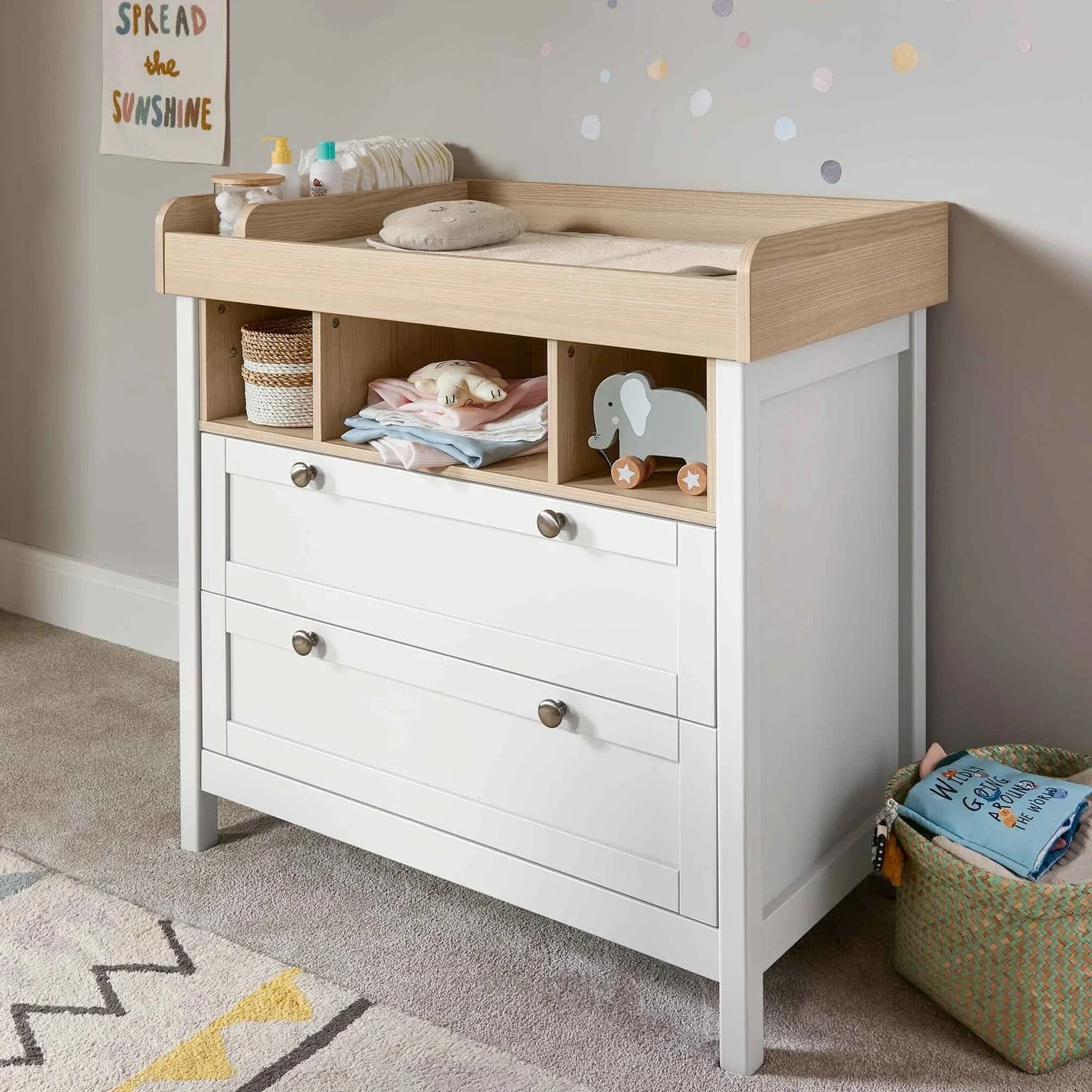 Mamas & Papas Harwell 4pc Furniture Set - White / Natural - Image 7