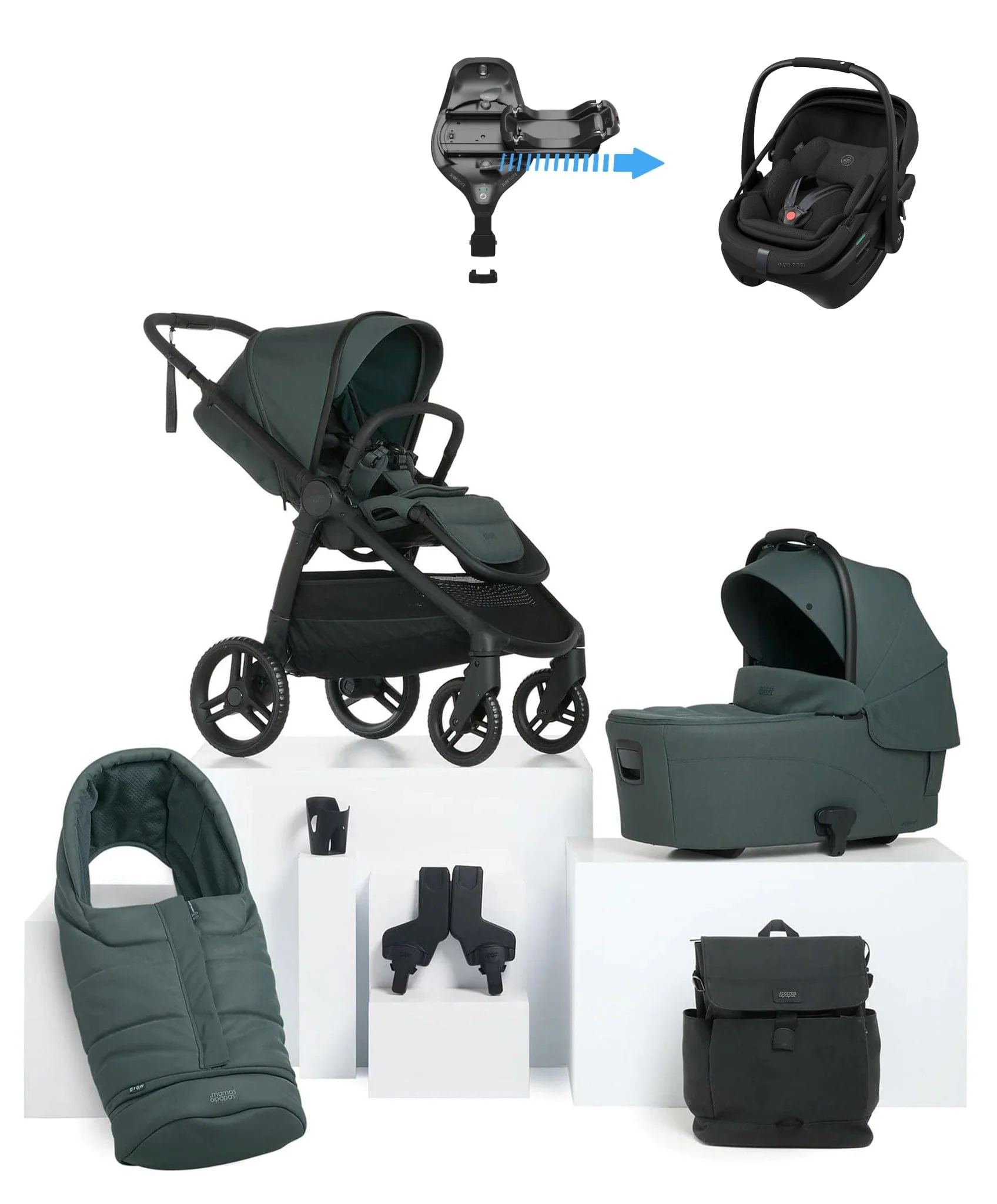 Mamas & Papas Ocarro 2 (Coral Slide Pro) Travel System - Teal
