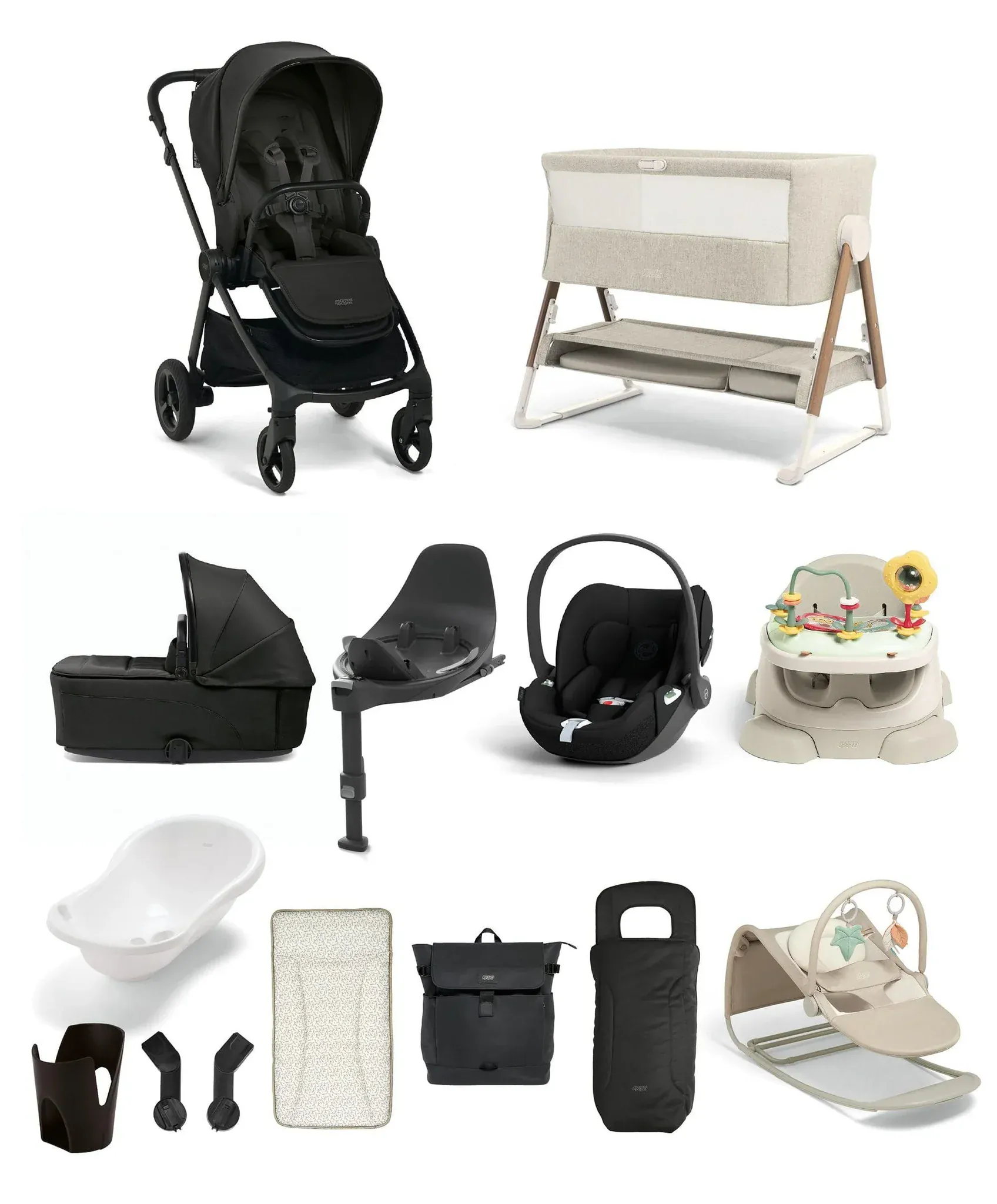Mamas & Papas Vardo Ultimate (Cloud T) Newborn Travel System - Noir