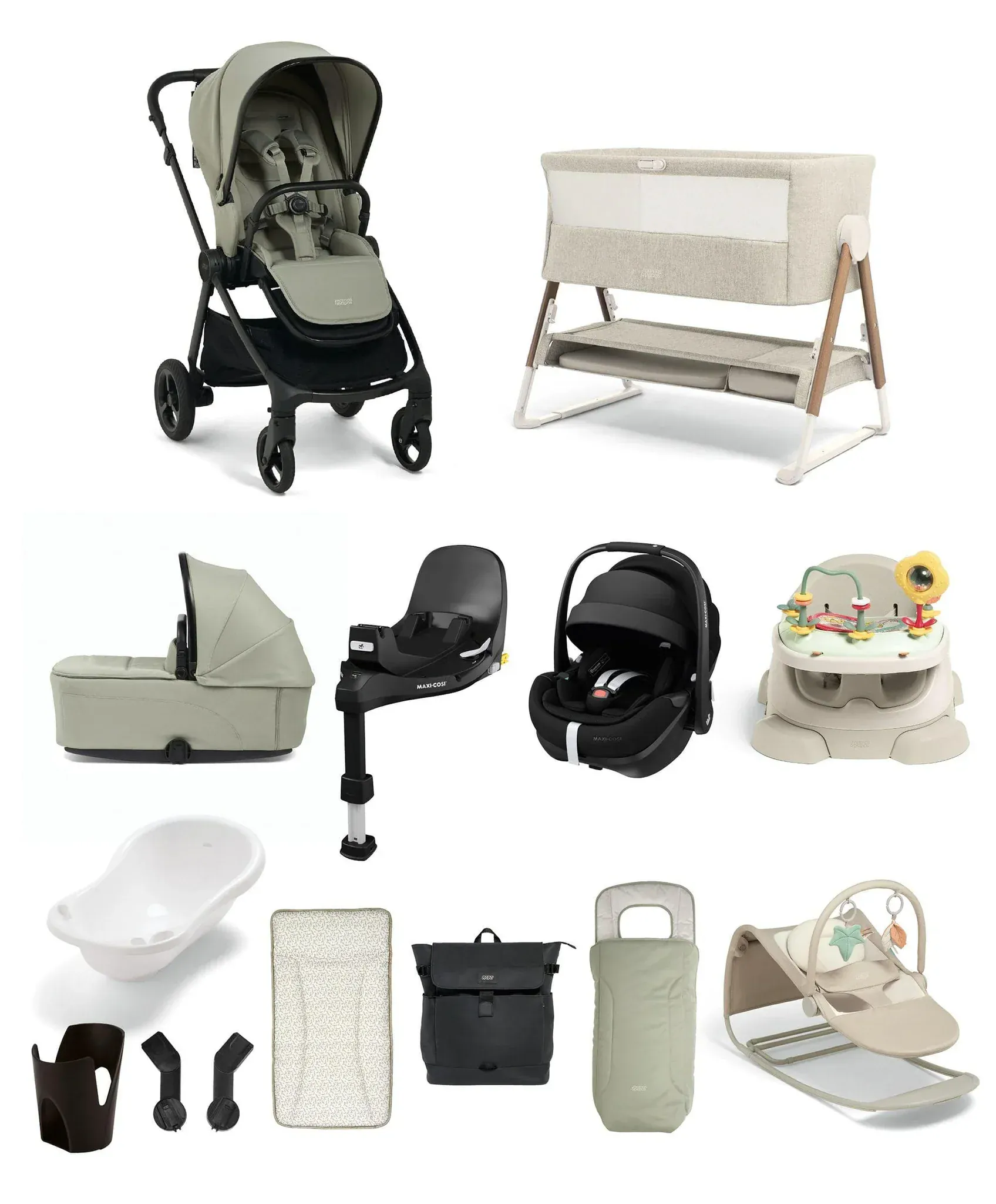 Mamas & Papas Vardo Ultimate (Pebble 360 PRO2) Newborn Travel System - Sage