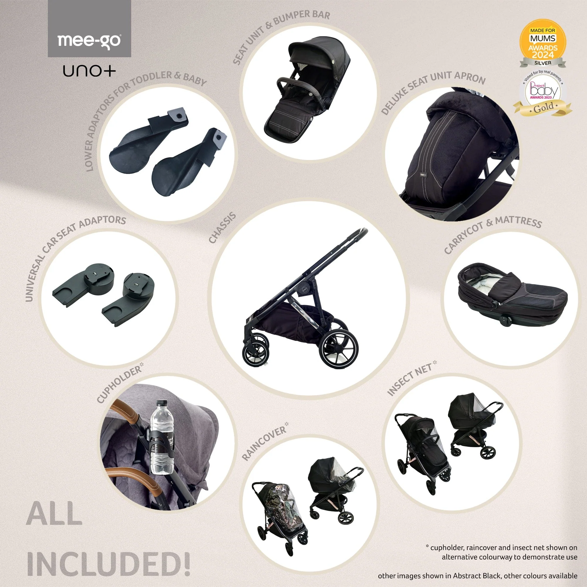 Mee-go Uno Plus (Cloud G Plus) Travel System - Black/Chrome - Image 5