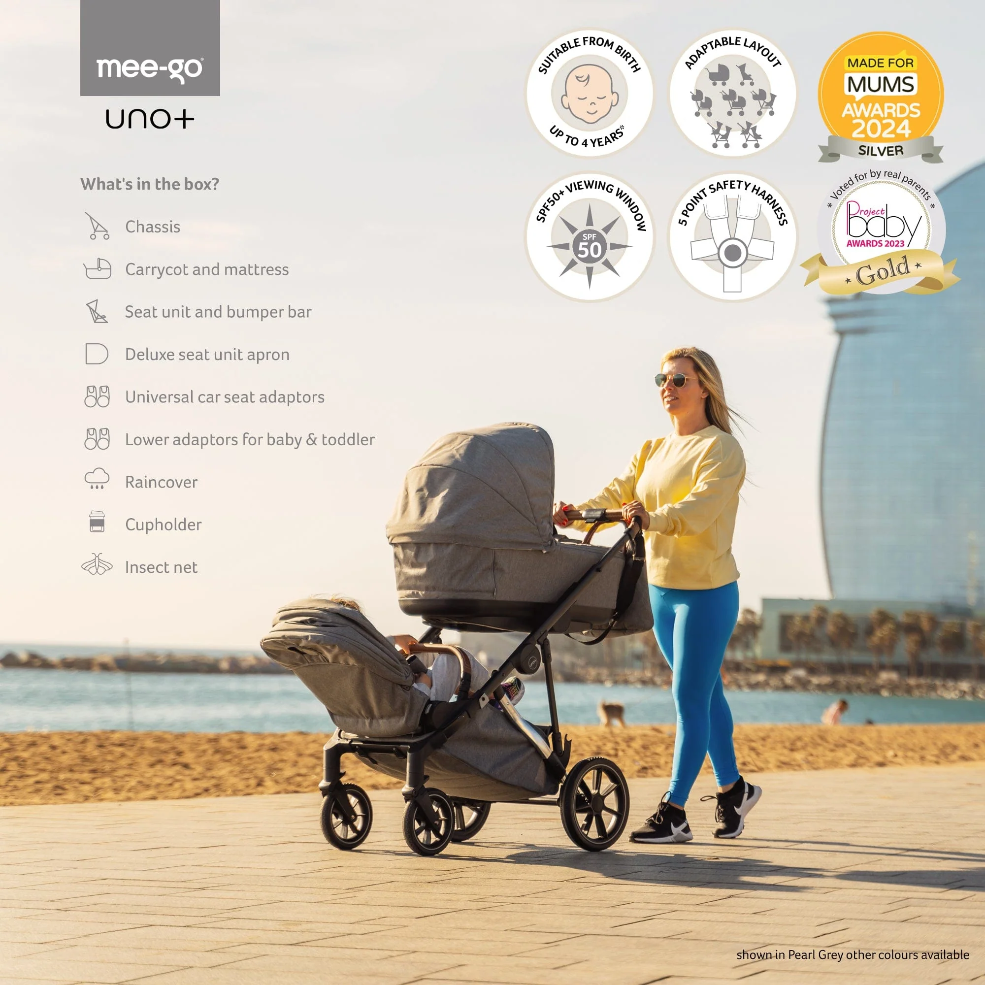 Mee-go Uno Plus (Cloud G Plus) Travel System - Black/Chrome - Image 7