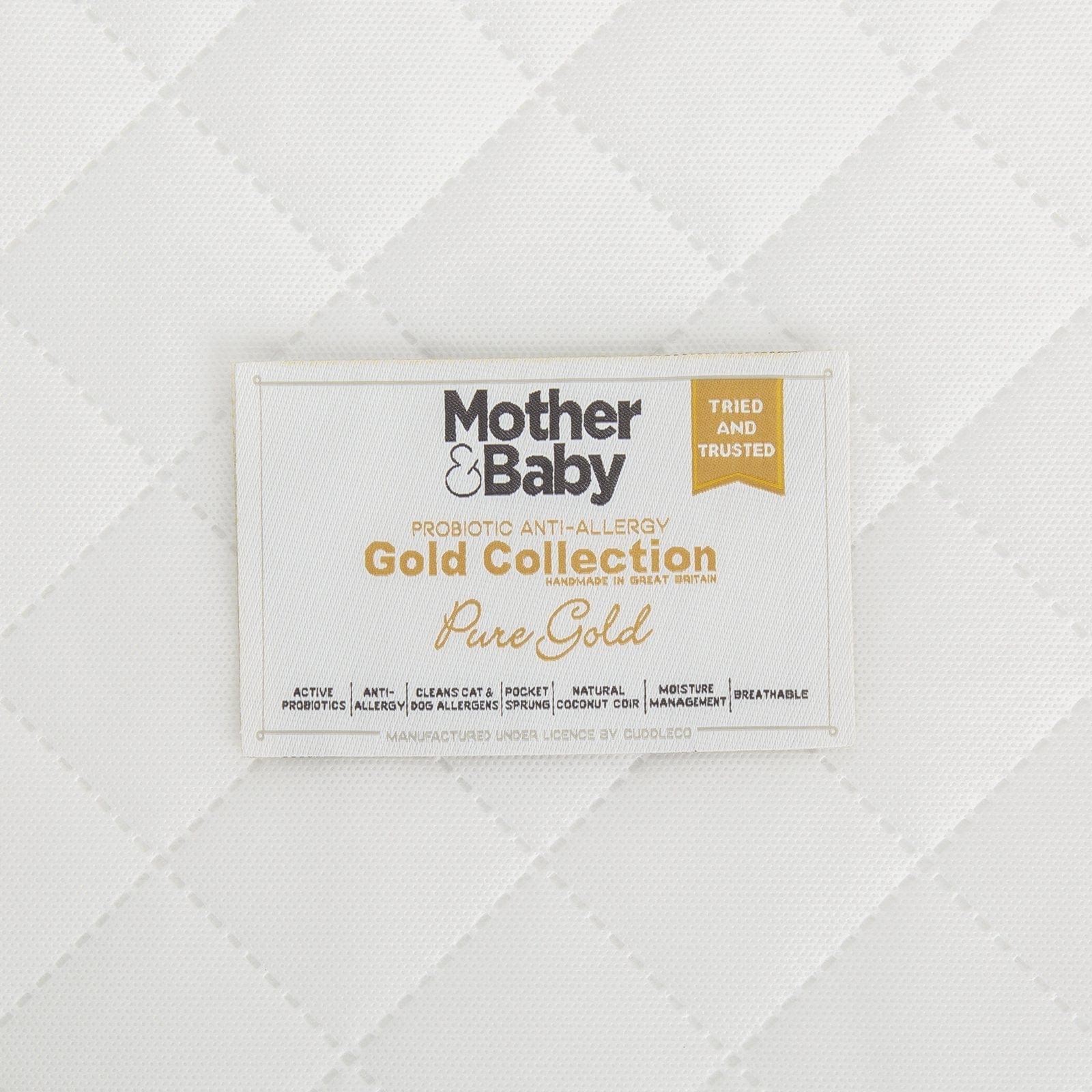 Mother&Baby Pure Gold Anti-Allergy Coir Pocket Sprung Cot bed Mattress 140 x 70cm - Image 3