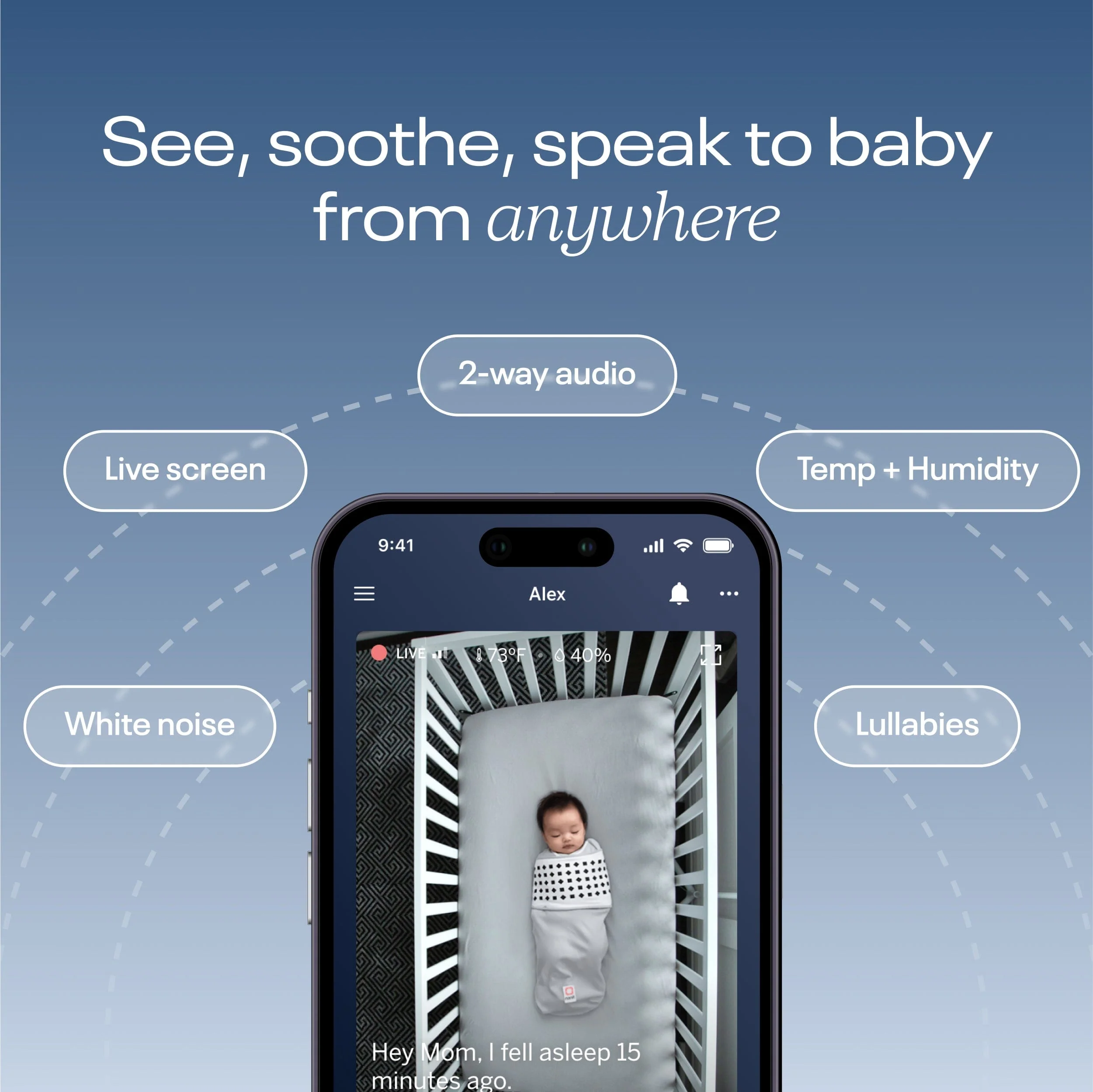 Nanit Pro Baby Monitor & Floor Stand - White - Image 3